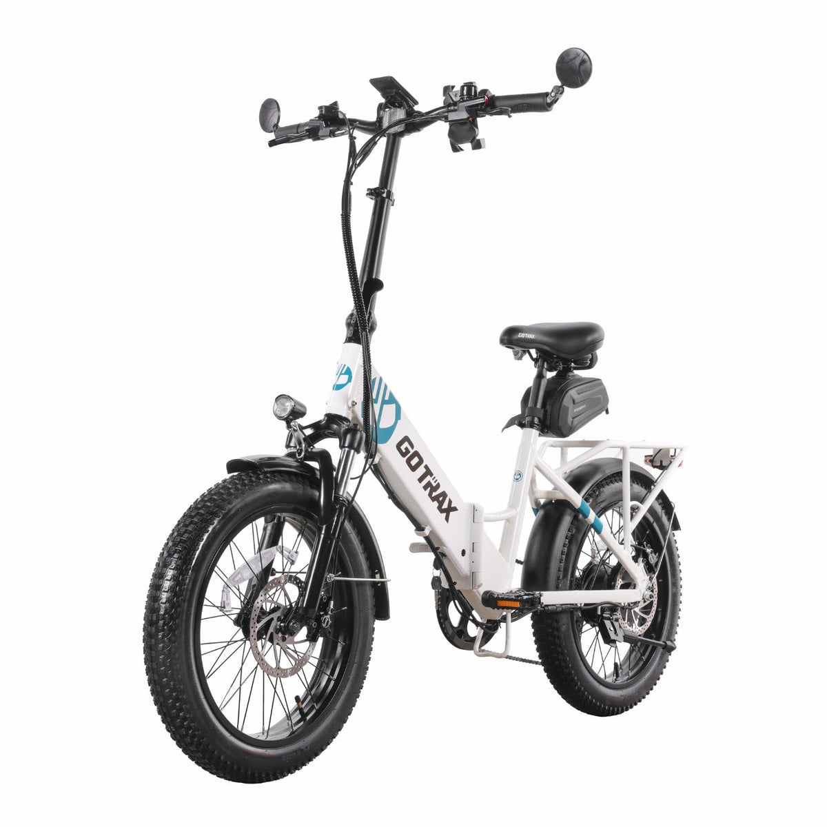 GOTRAX R2V2 folding electric bike battery and frame detail