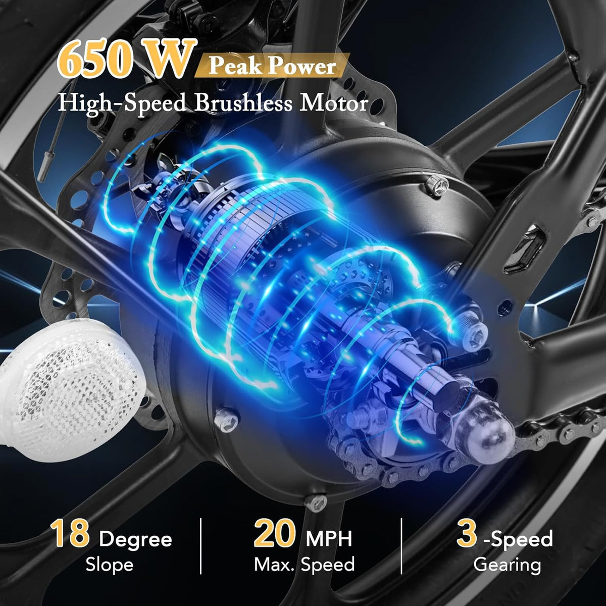 GYMAX Folding Electric Bike Canada display detail