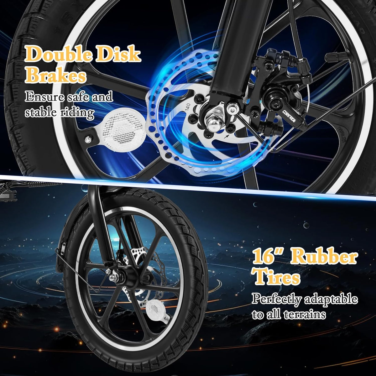 GYMAX Folding Electric Bike Canada side scene