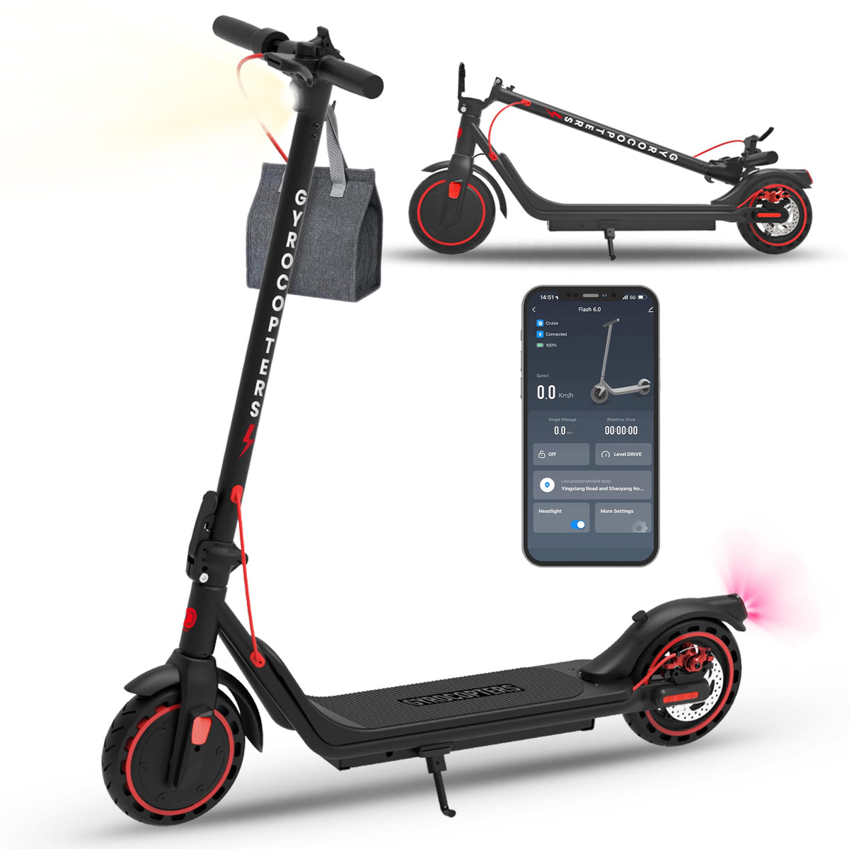 Gyrocopters Flash 6.0 Electric Scooter Canada – 30 km Range image 2