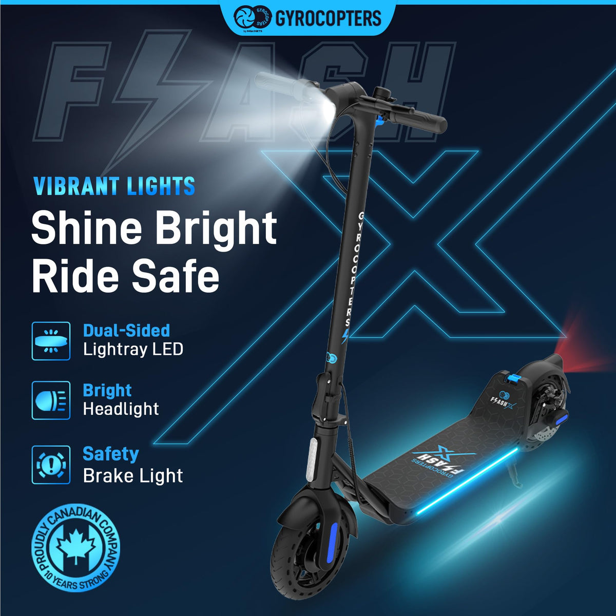 Gyrocopters Flash 6.0 Electric Scooter Canada – 30 km Range image 3