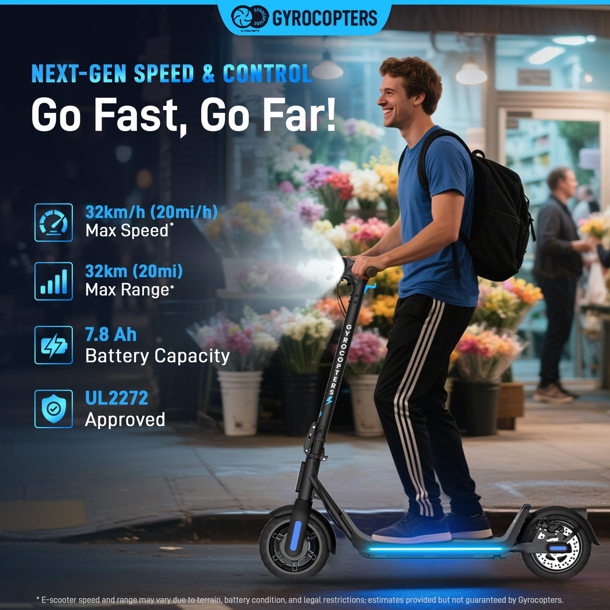 Gyrocopters Flash 6.0 Electric Scooter Canada – 30 km Range image 4