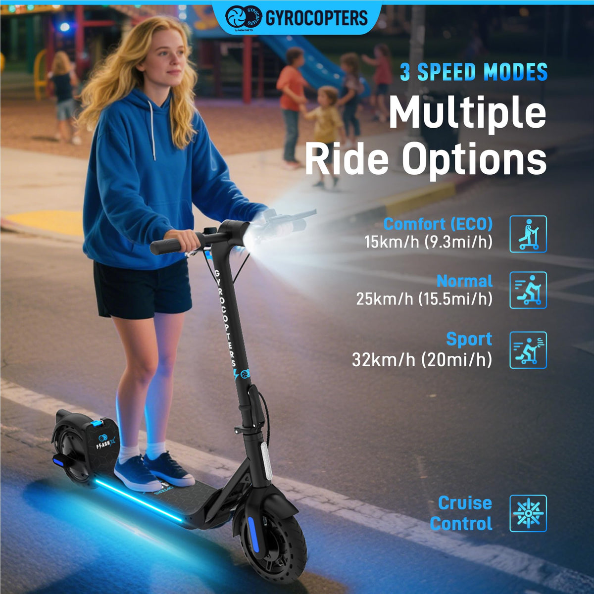Gyrocopters Flash 6.0 Electric Scooter Canada – 30 km Range image 5