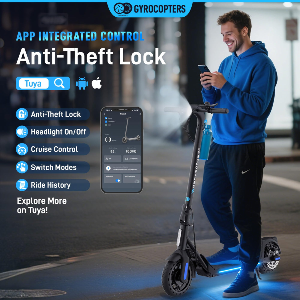 Gyrocopters Flash 6.0 Electric Scooter Canada – 30 km Range image 7
