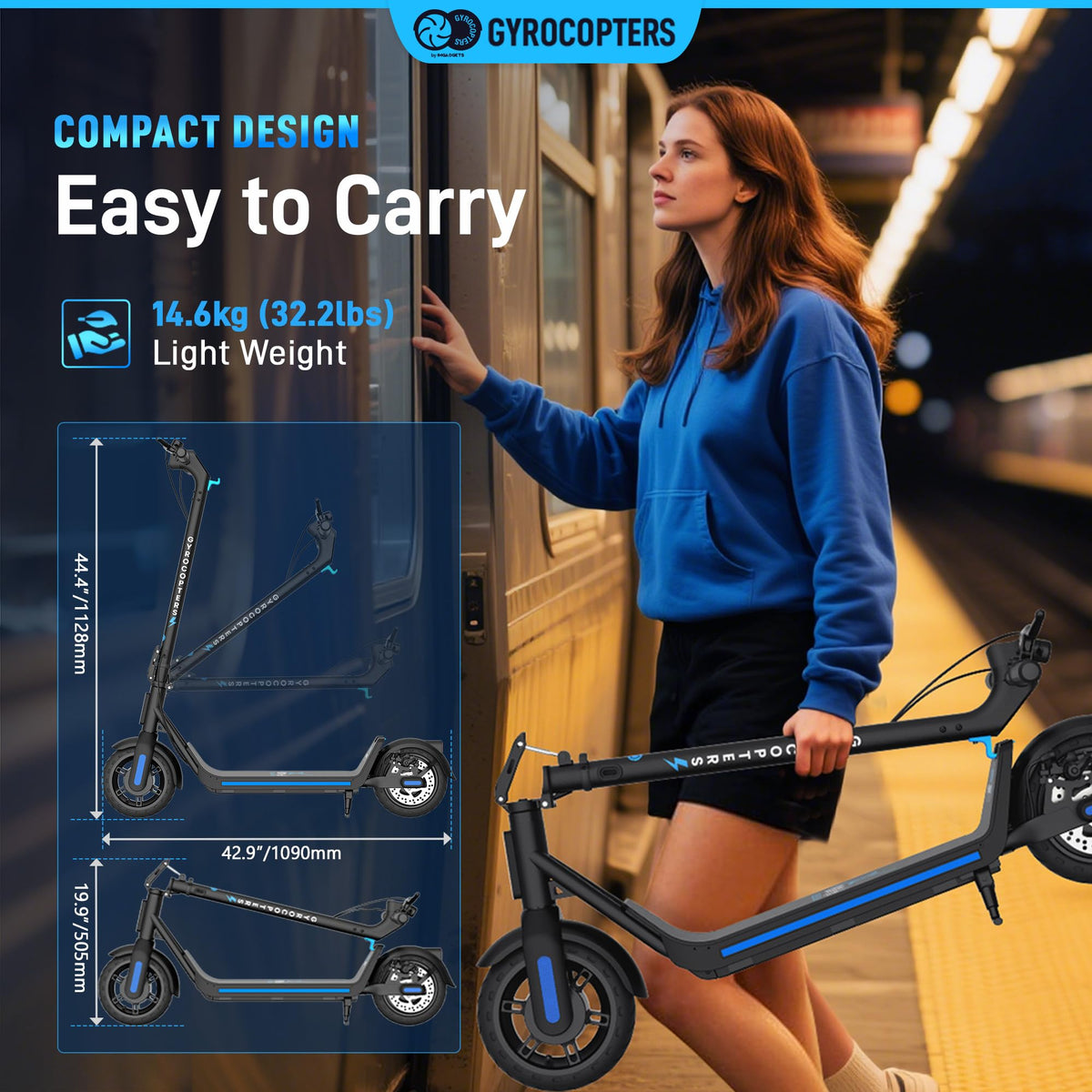 Gyrocopters Flash 6.0 Electric Scooter Canada – 30 km Range image 9