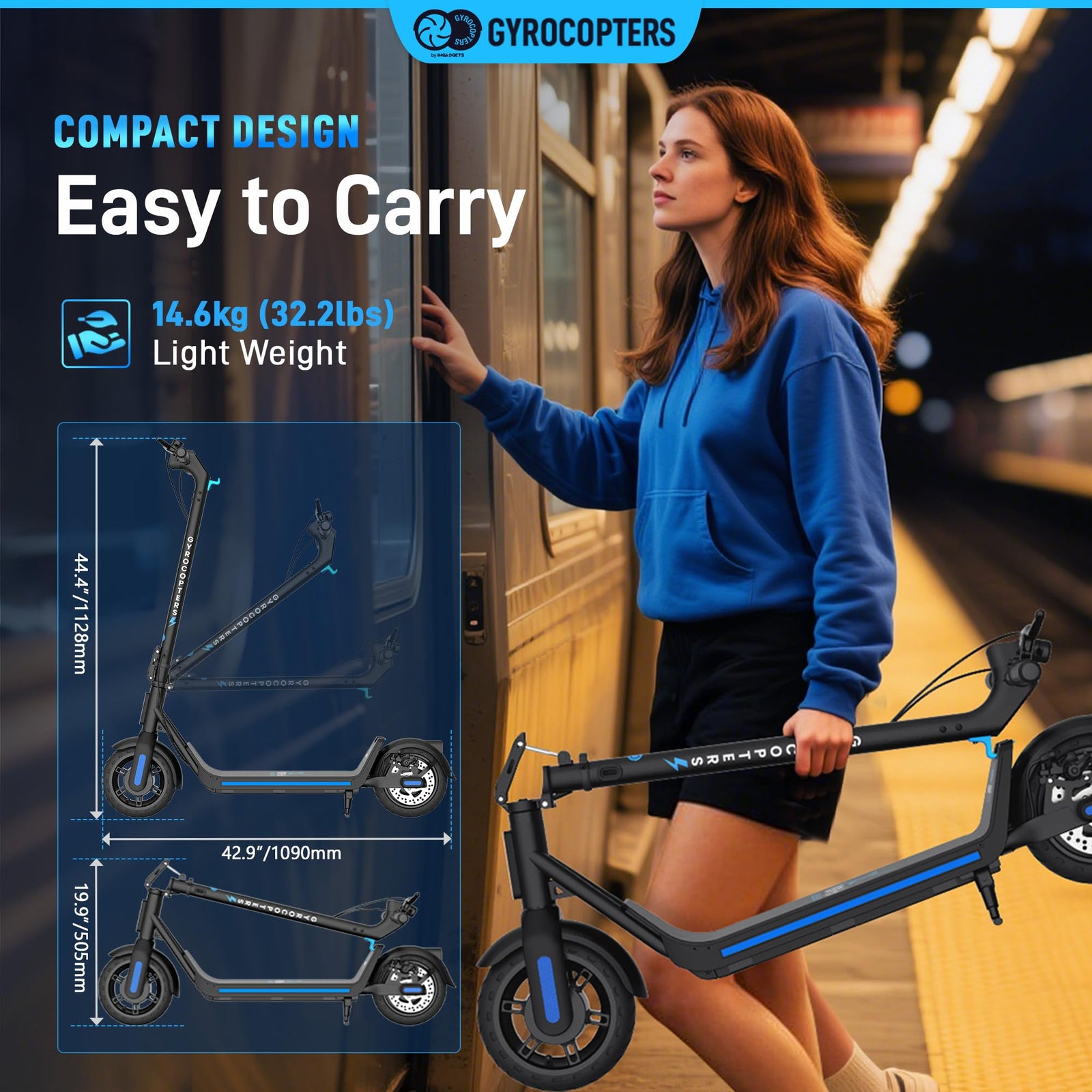 Gyrocopters Flash 6.0 Electric Scooter Canada – 30 km Range image 9