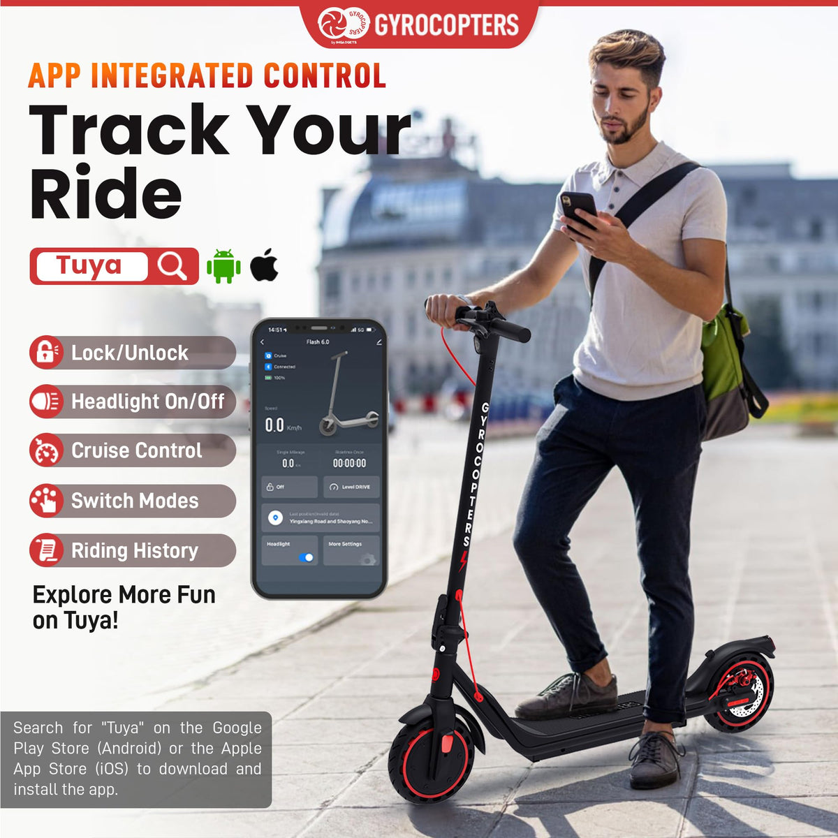 Gyrocopters Flash 6.0 Electric Scooter Canada – 30 km Range image 11