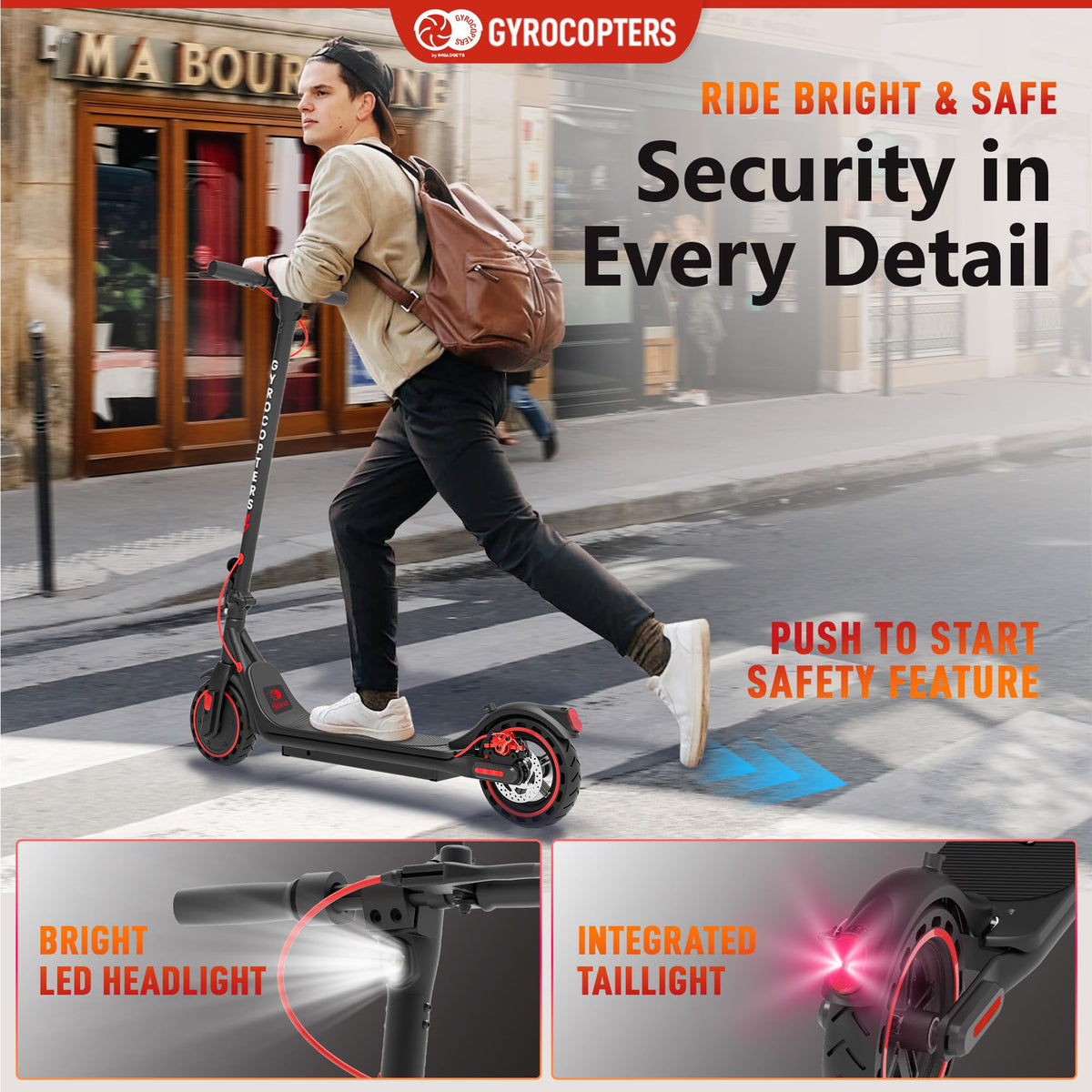 Gyrocopters Flash 6.0 Electric Scooter Canada – 30 km Range image 17