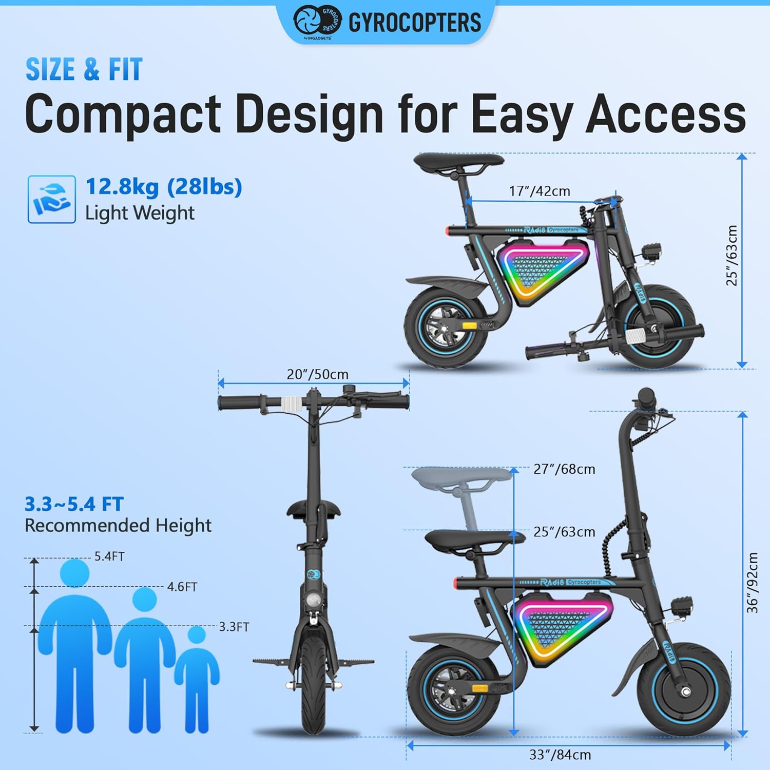 Gyrocopters Radi8 Electric Scooter – Kids & Teens E-Bike Canada image 7