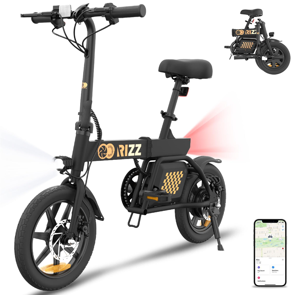Gyrocopters Rizz folding e-bike Canada side view