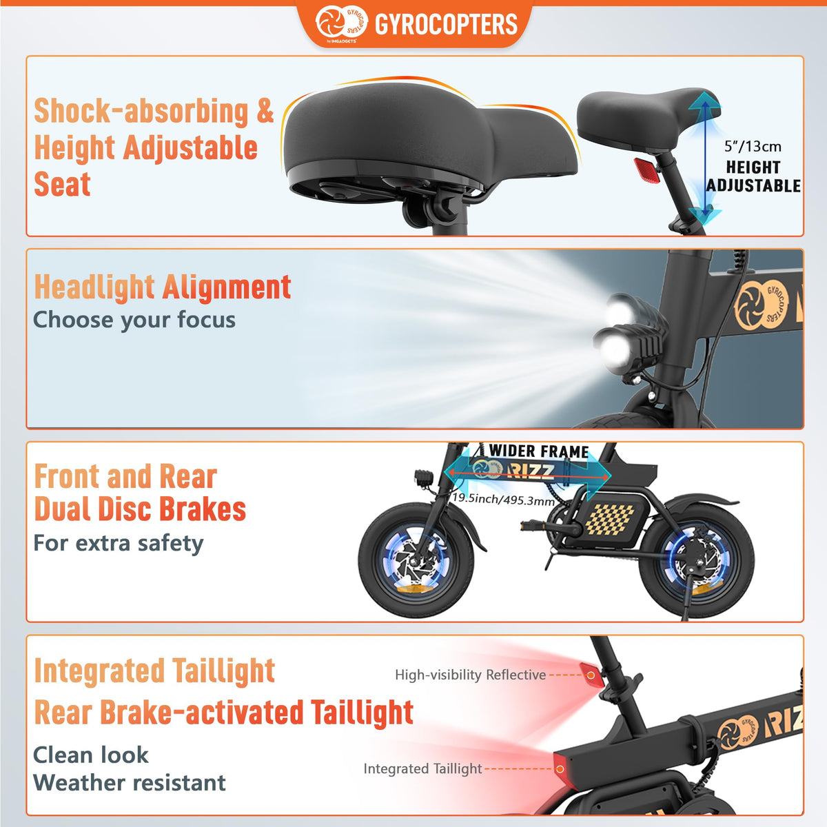 Gyrocopters Rizz battery and frame detail