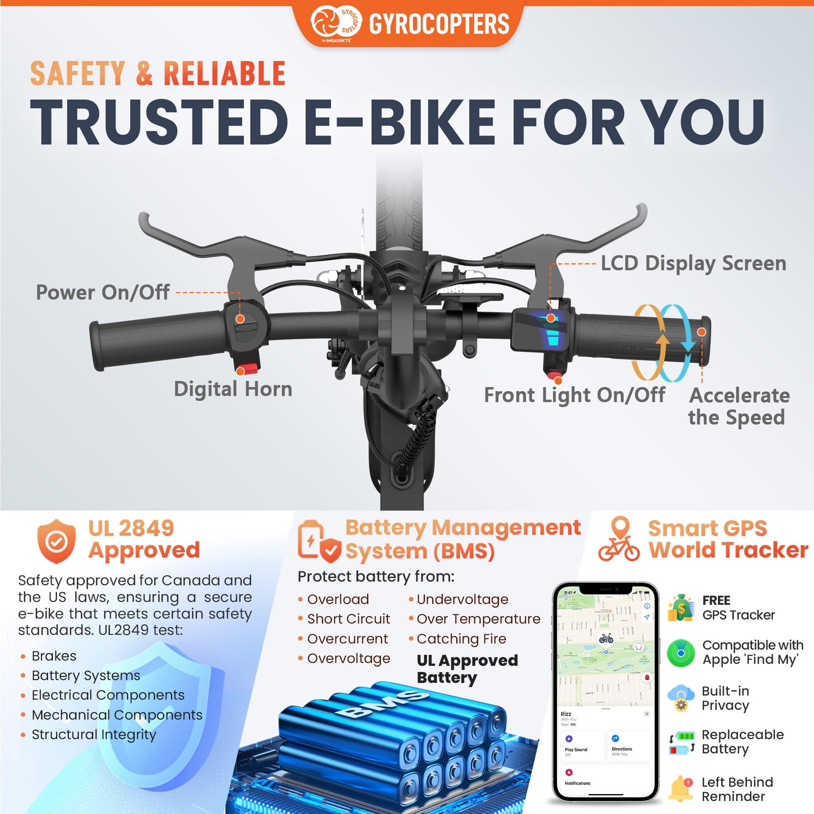Gyrocopters Rizz brake and wheel detail