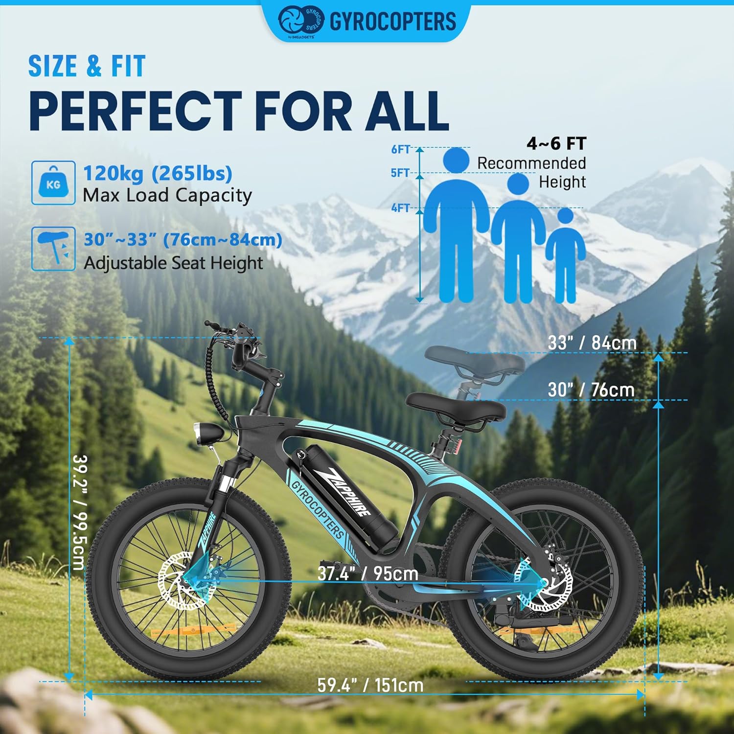 Gyrocopters Zapphire 500W Fat-Tire E-Bike Canada - Street Rides