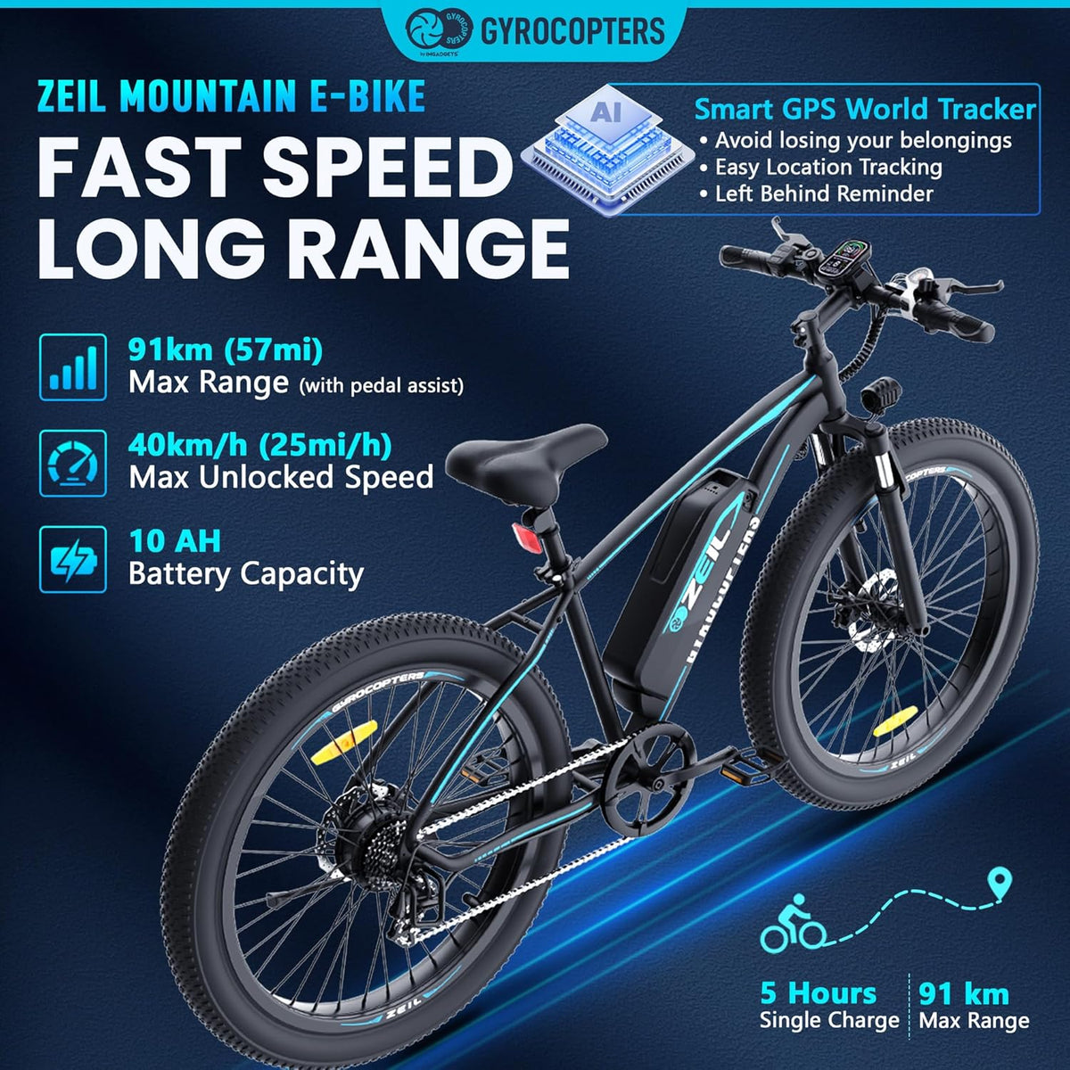 Gyrocopters Zeil mountain e-bike alternate side view