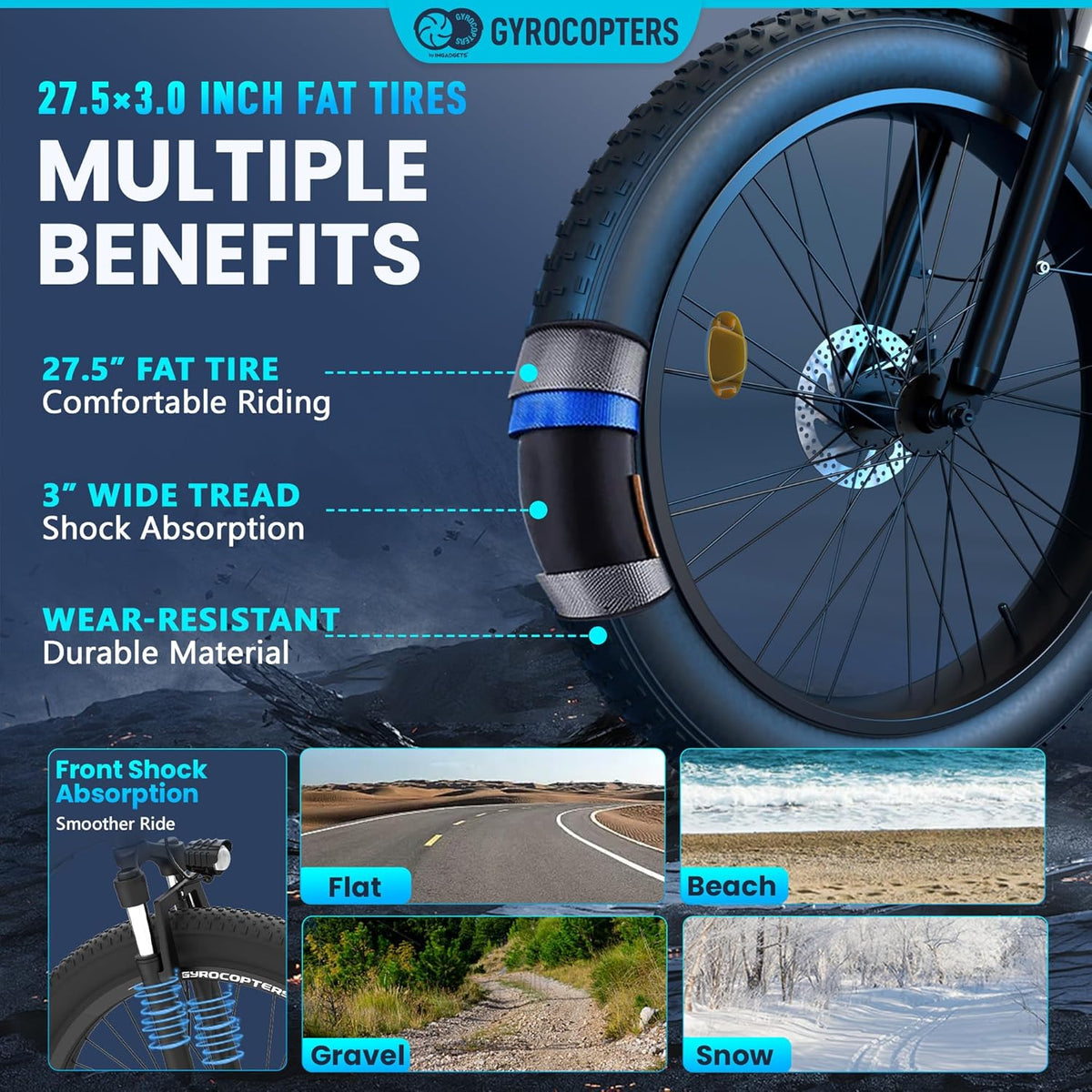 Gyrocopters Zeil mountain e-bike front angle