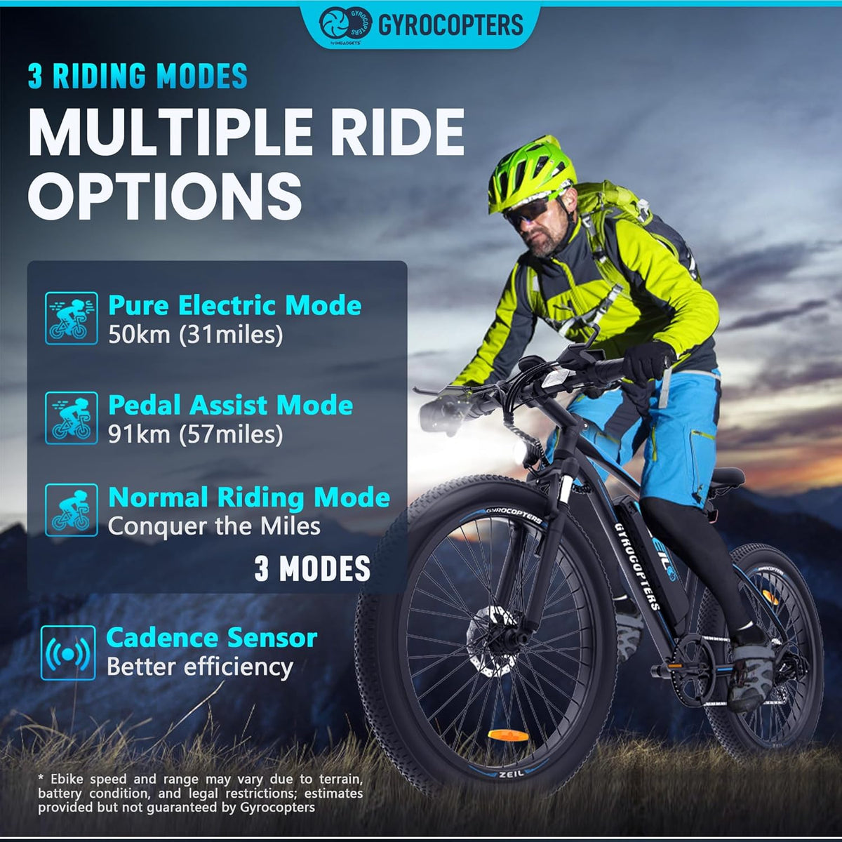 Gyrocopters Zeil mountain e-bike wheel detail view