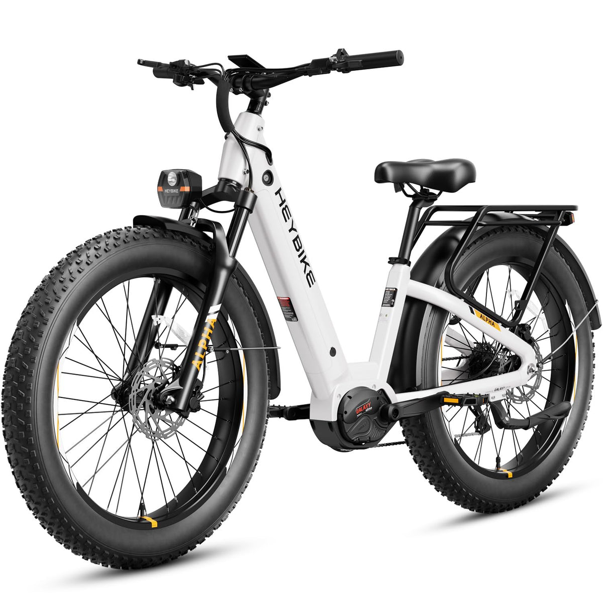 Heybike Alpha 500W mid-drive electric bike alternate side view