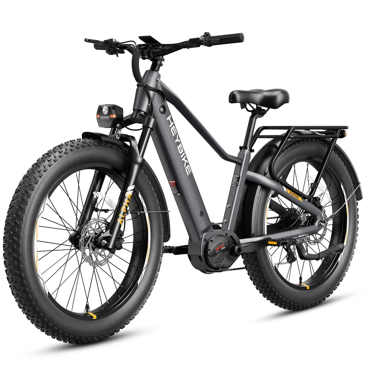 Heybike Alpha 500W mid-drive electric bike side view