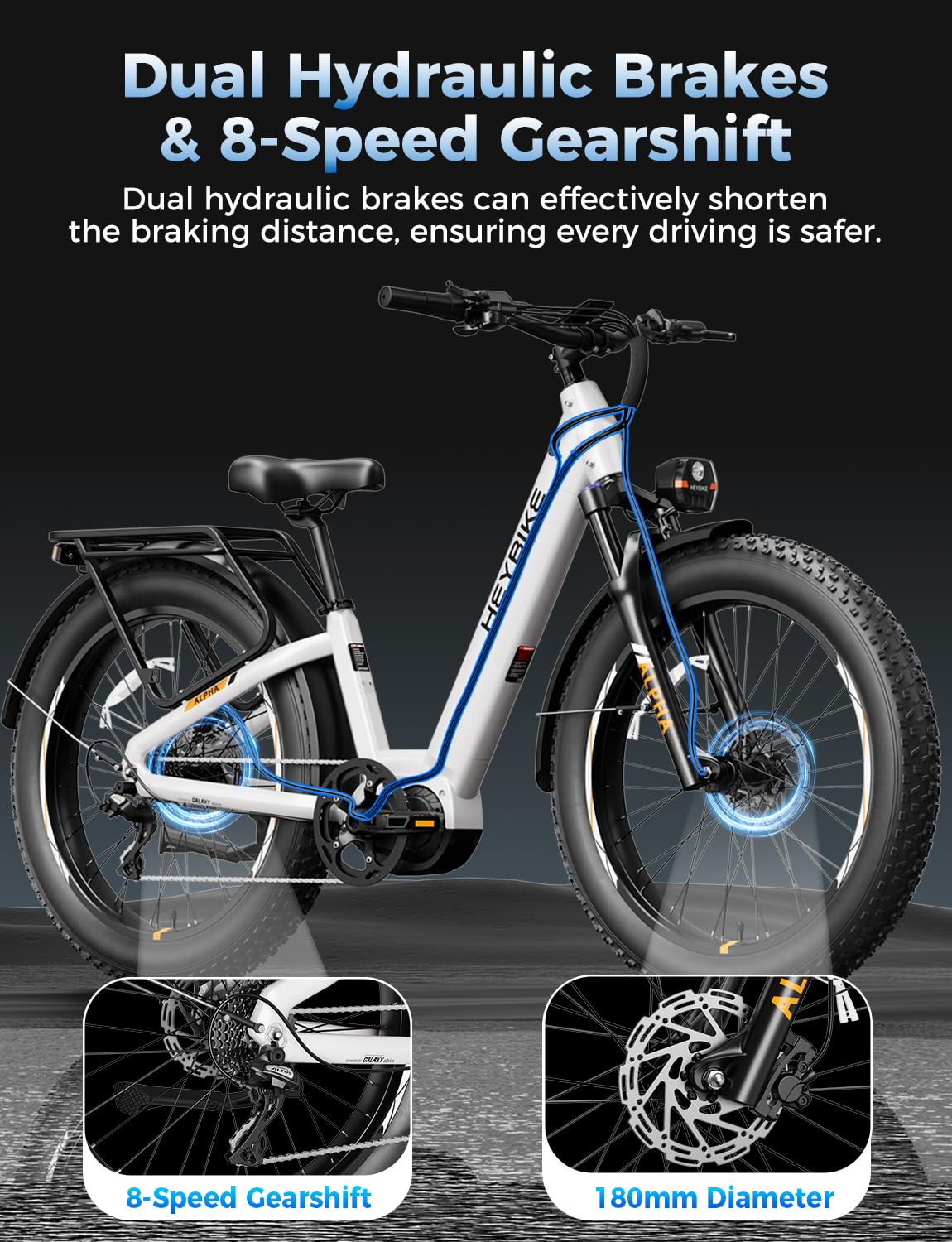 Heybike Alpha Electric Bike 500W Mid-Drive Canada alternate side view