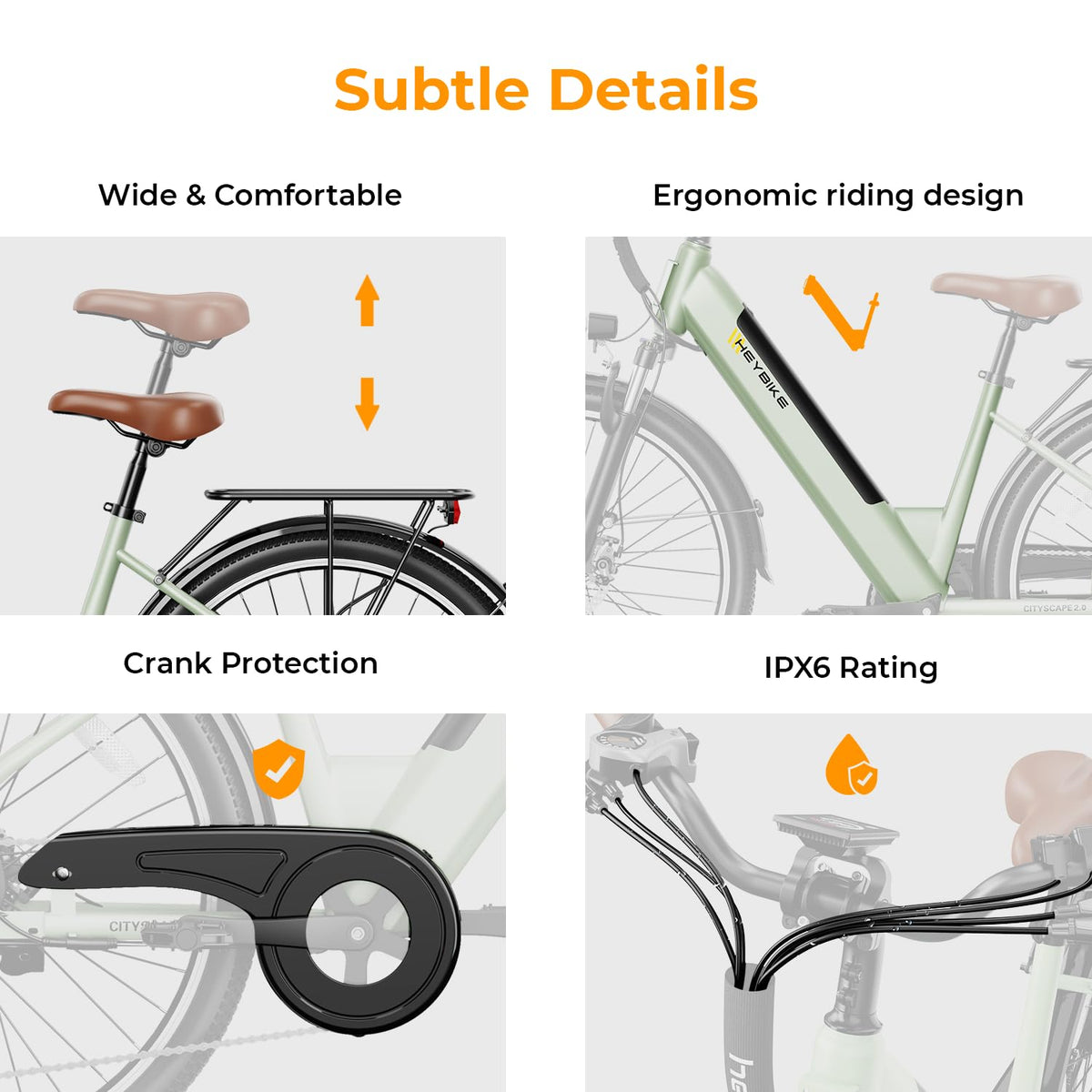Heybike Cityscape 2.0 Electric Bike Canada – 500W Commuter profile view
