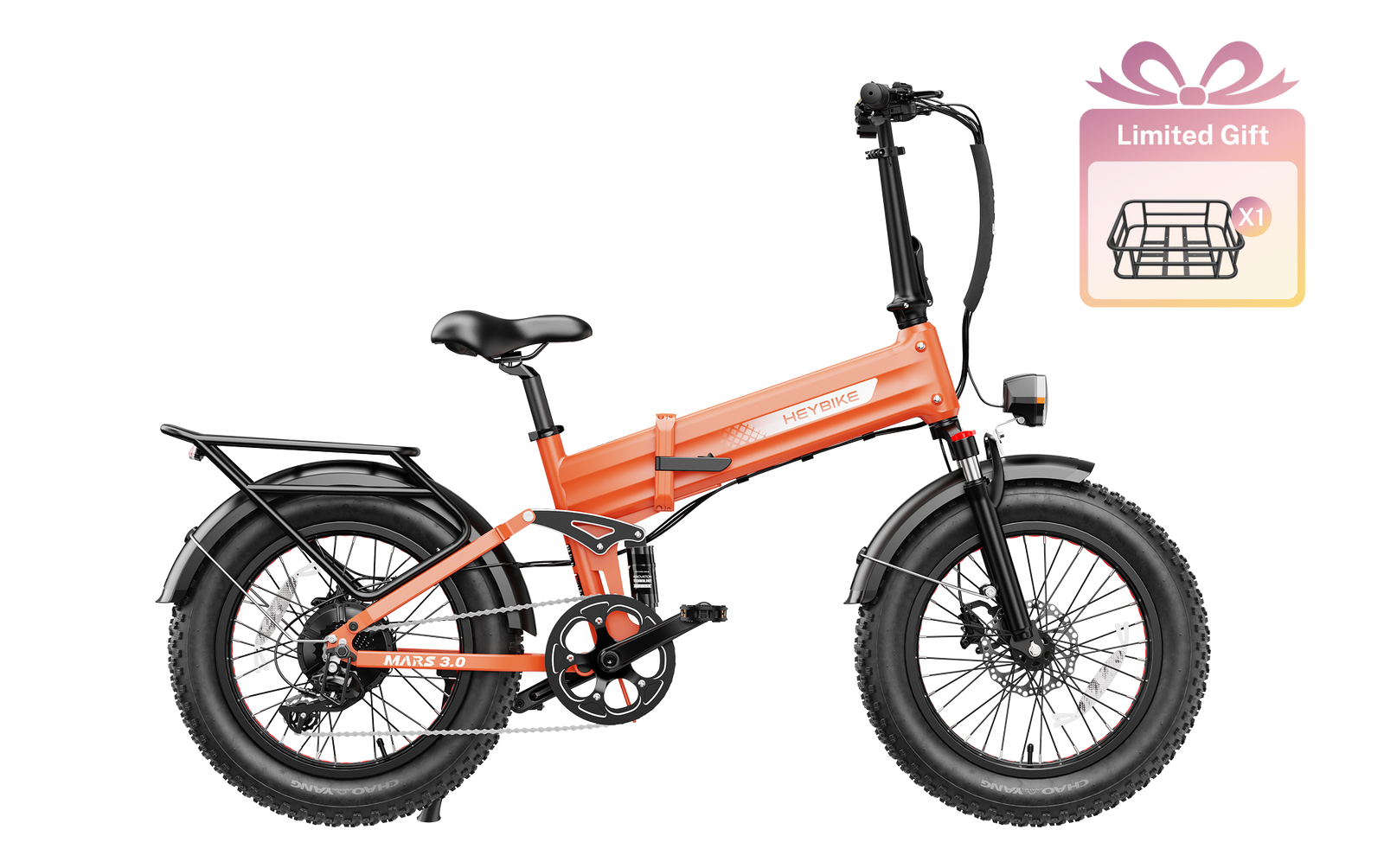 Heybike Mars 3.0 folding fat tire electric bike Canada main view