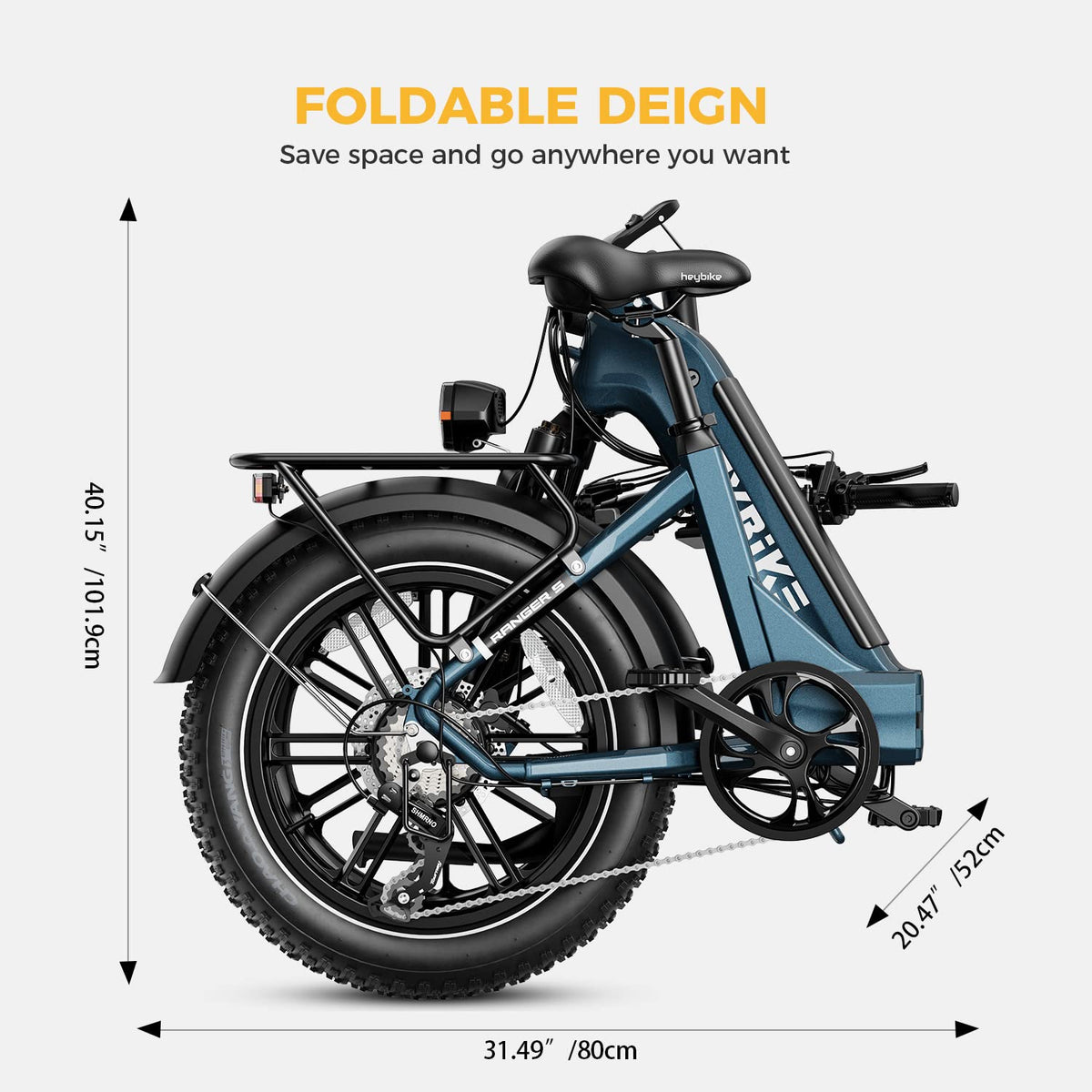 Heybike Ranger S Folding Fat-Tire E-Bike Canada final detail view