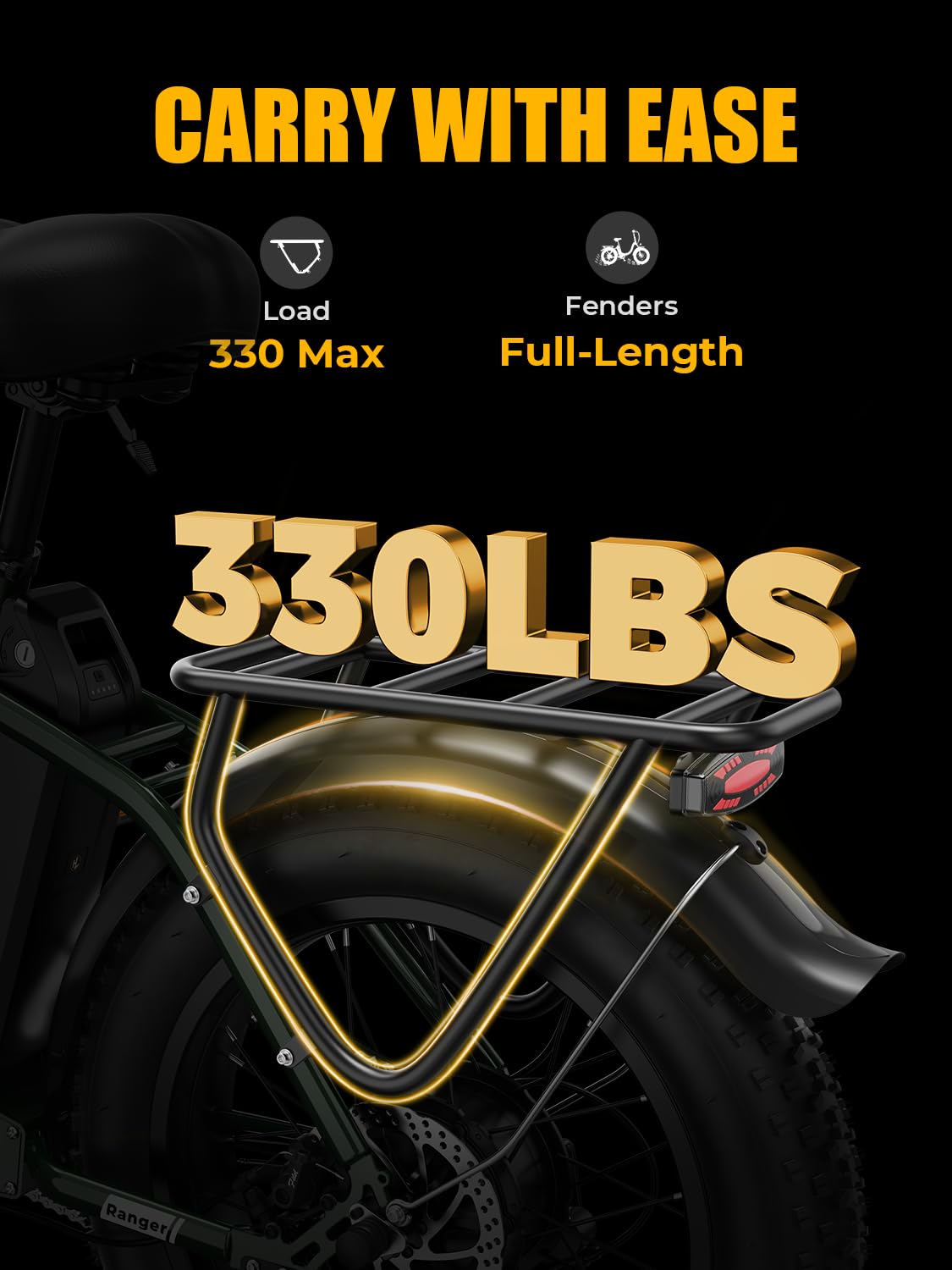 Heybike Ranger 2.0 Folding Fat Tire E-Bike Canada additional view 29
