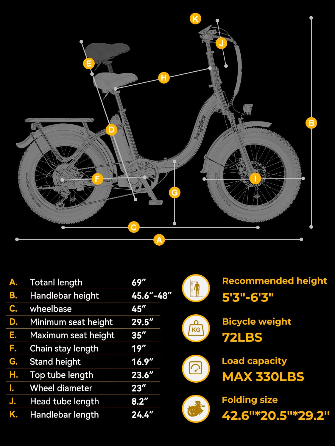 Heybike Ranger 2.0 Folding Fat Tire E-Bike Canada additional view 30