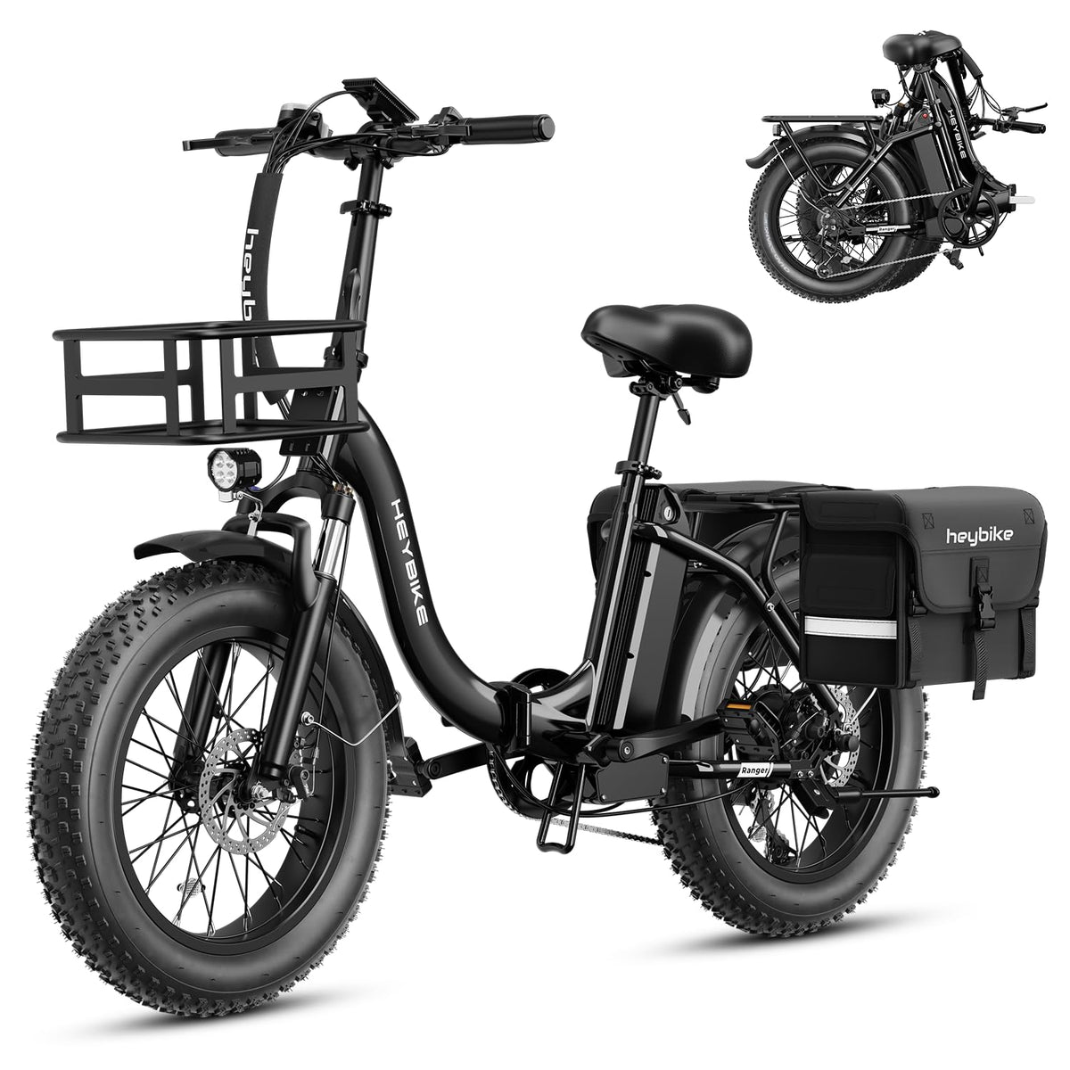 Heybike Ranger 2.0 Folding Fat Tire E-Bike Canada front angle