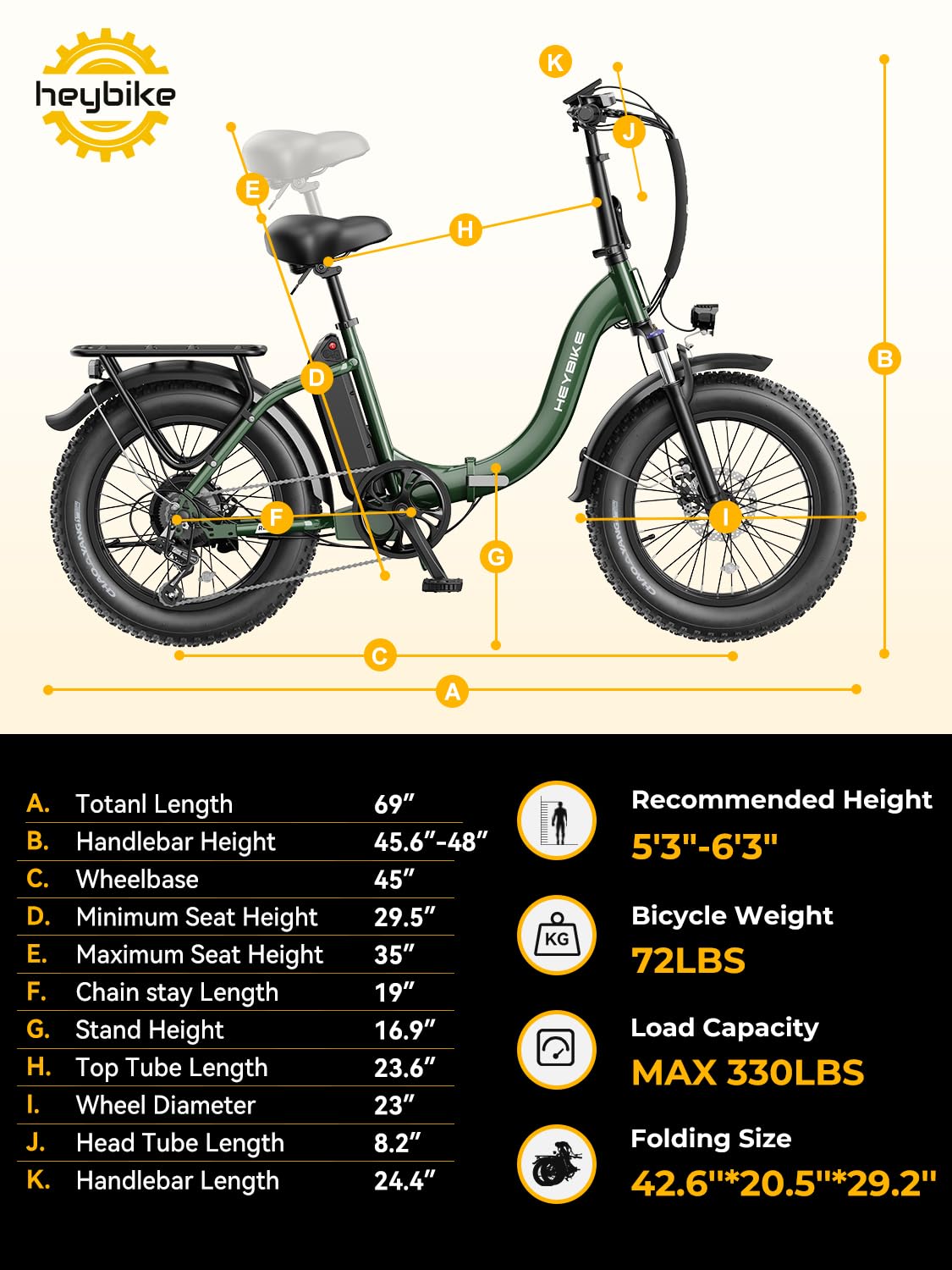 Heybike Ranger 2.0 Folding Fat Tire E-Bike Canada remaining image 16