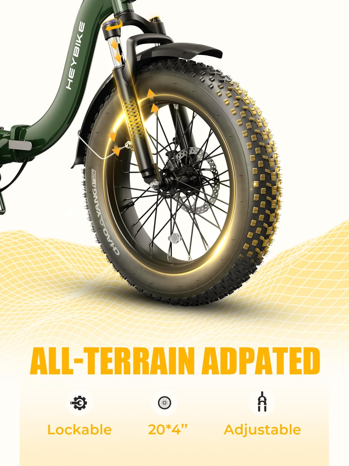 Heybike Ranger 2.0 Folding Fat Tire E-Bike Canada side detail view