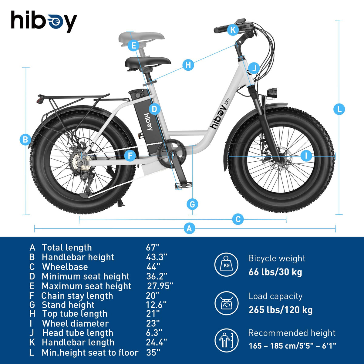 EX6 step-thru parked on a bike path — shows full bike proportions against a typical outdoor setting