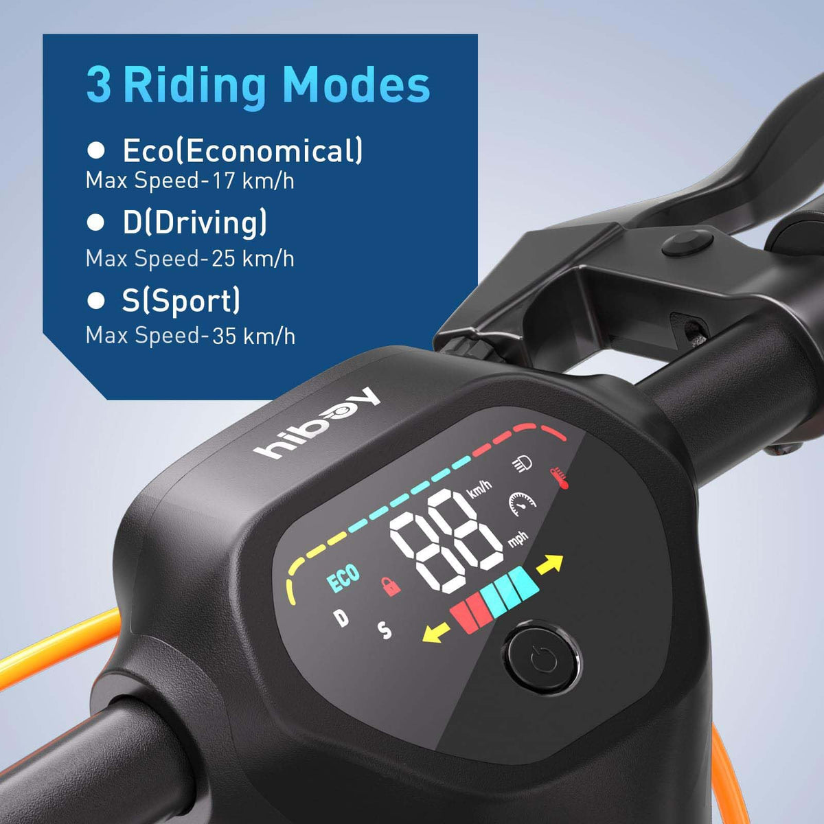 Hiboy MAX Pro display and control detail
