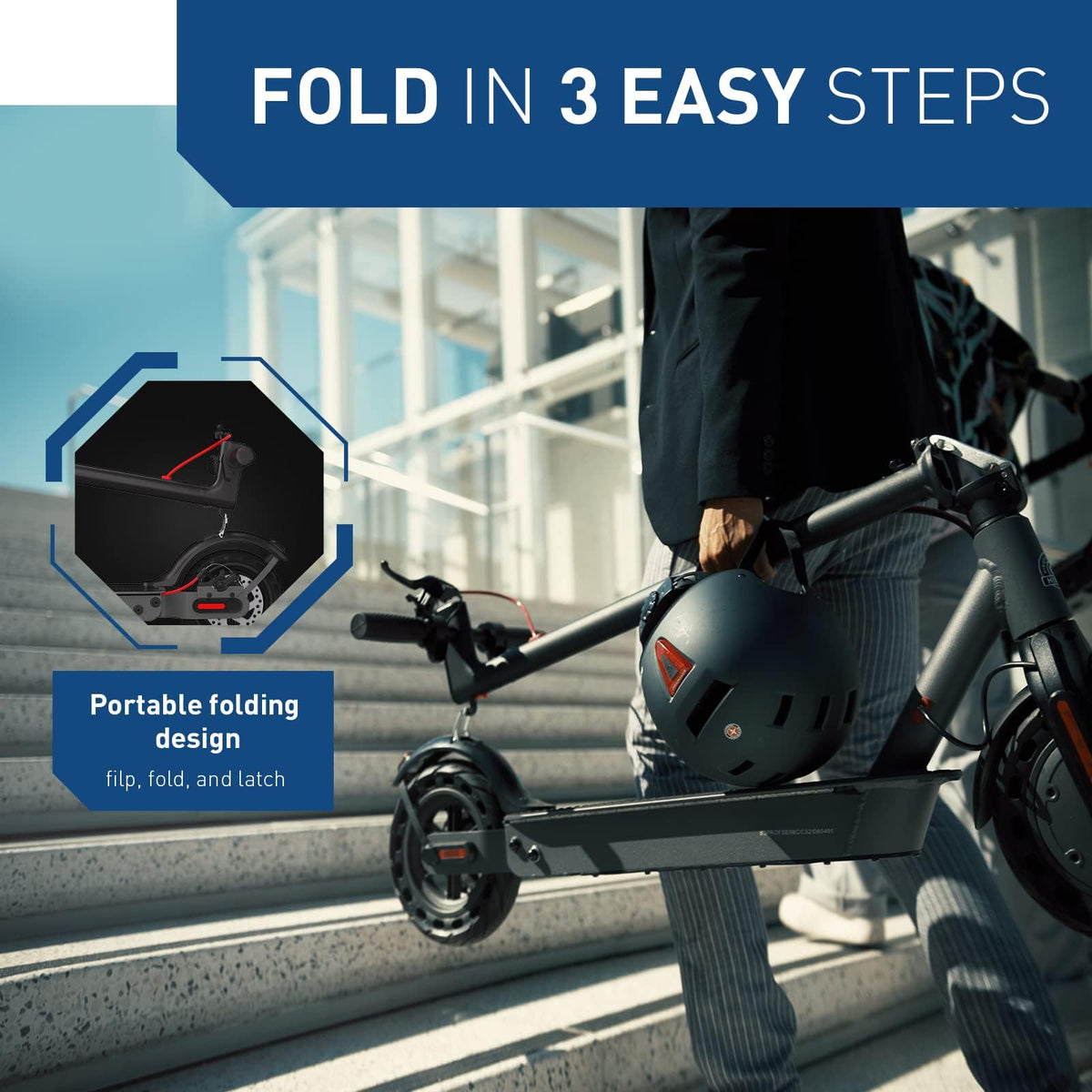 Hiboy S2 scooter shown in a rider scene
