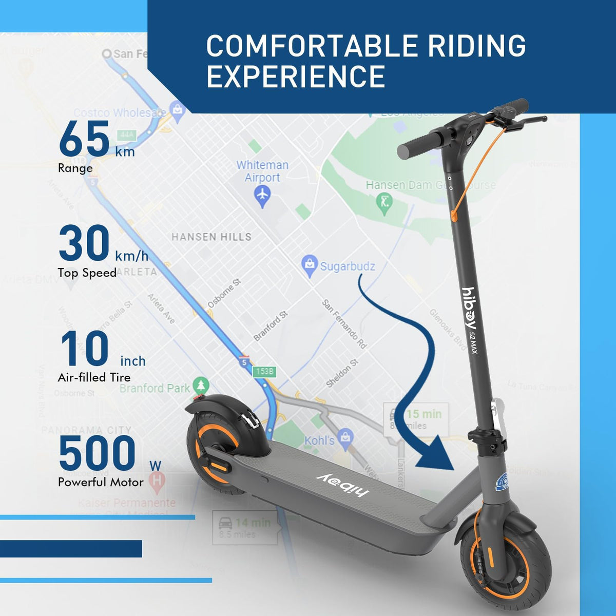 Hiboy S2 Max display and controls detail