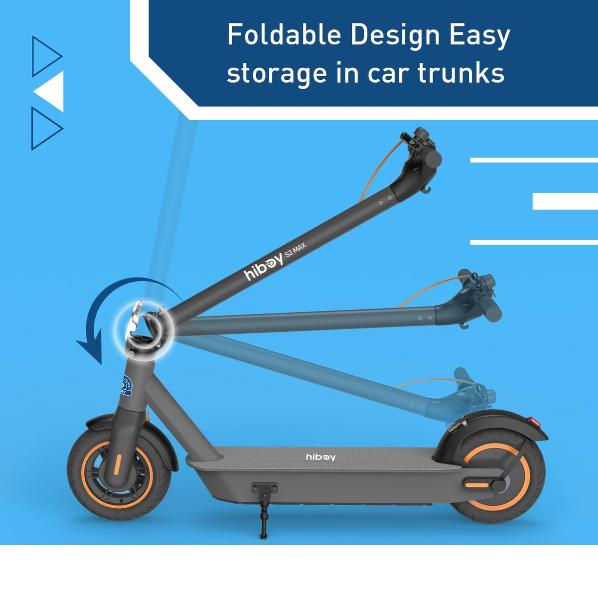 Hiboy S2 Max folding joint and stem detail