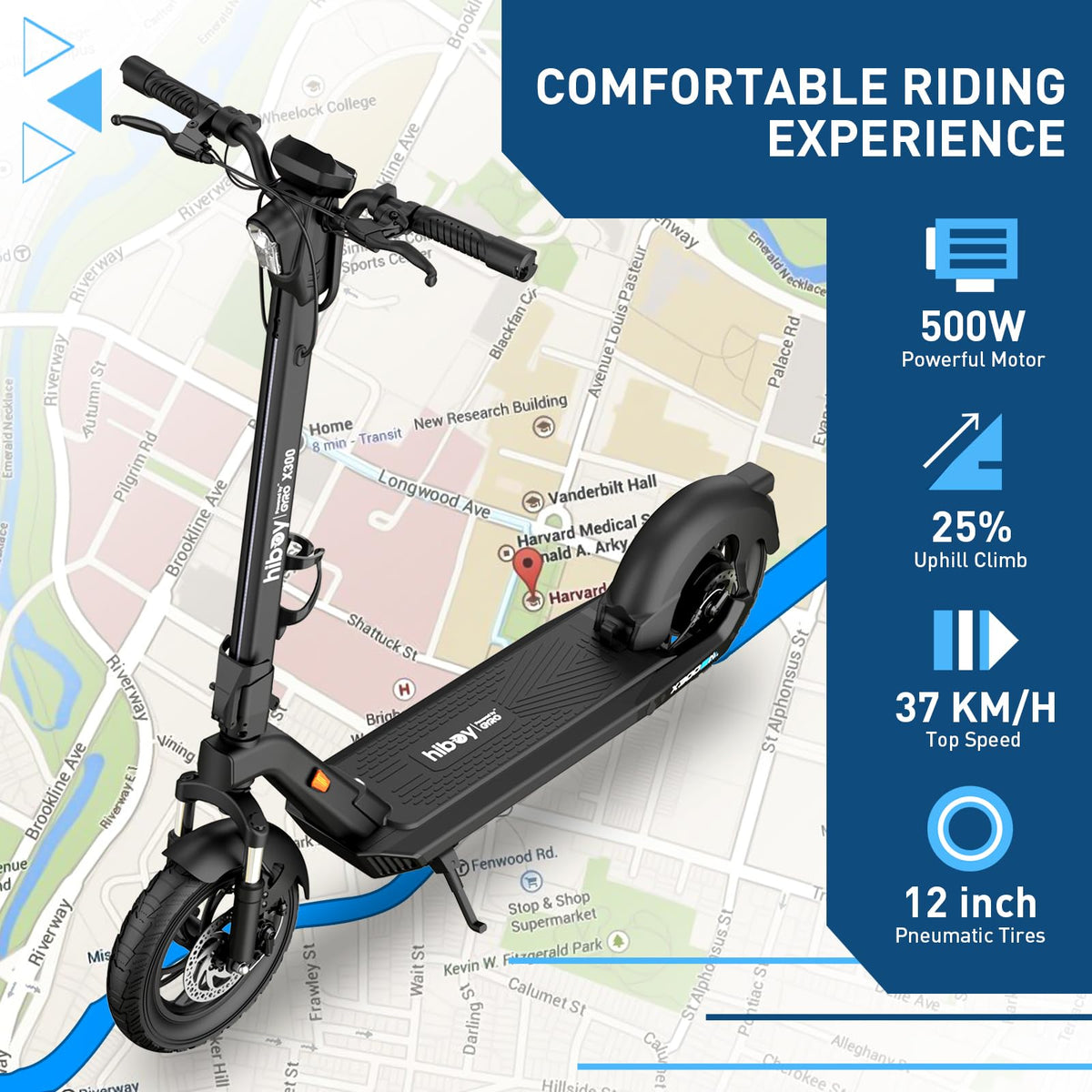 Hiboy X300 handlebar and control detail