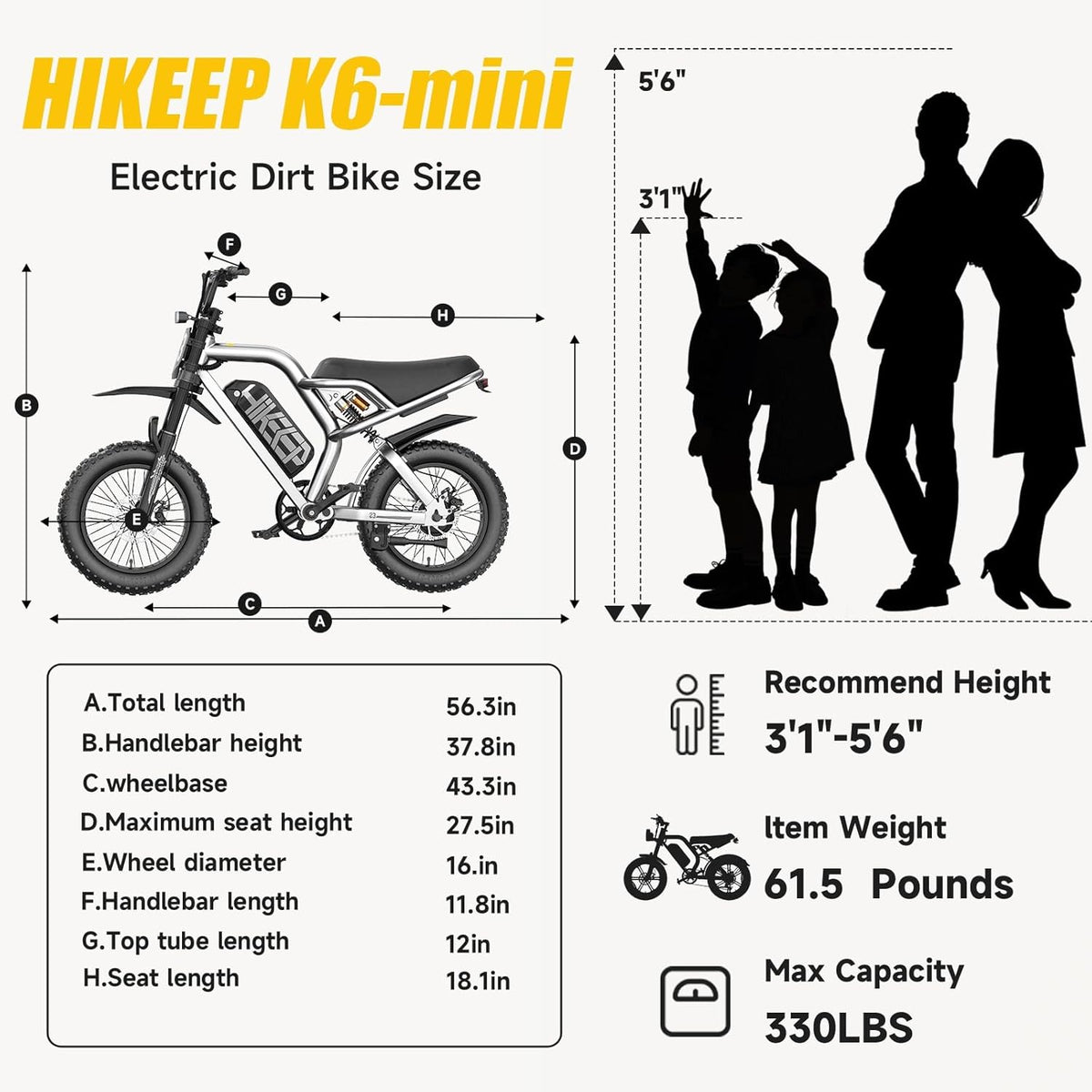 Front fork travel on the HiKeep K6-T — the long-travel suspension handles roots and ruts