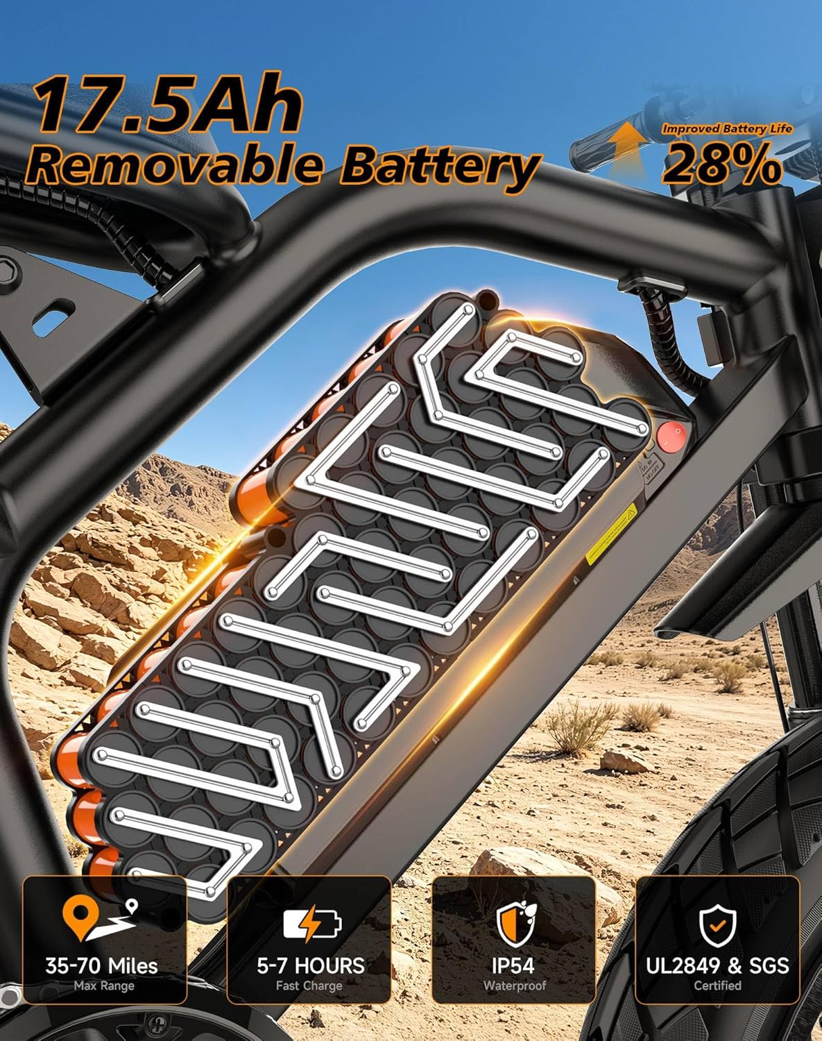 HiKeep K6-U Canada removable battery and frame detail