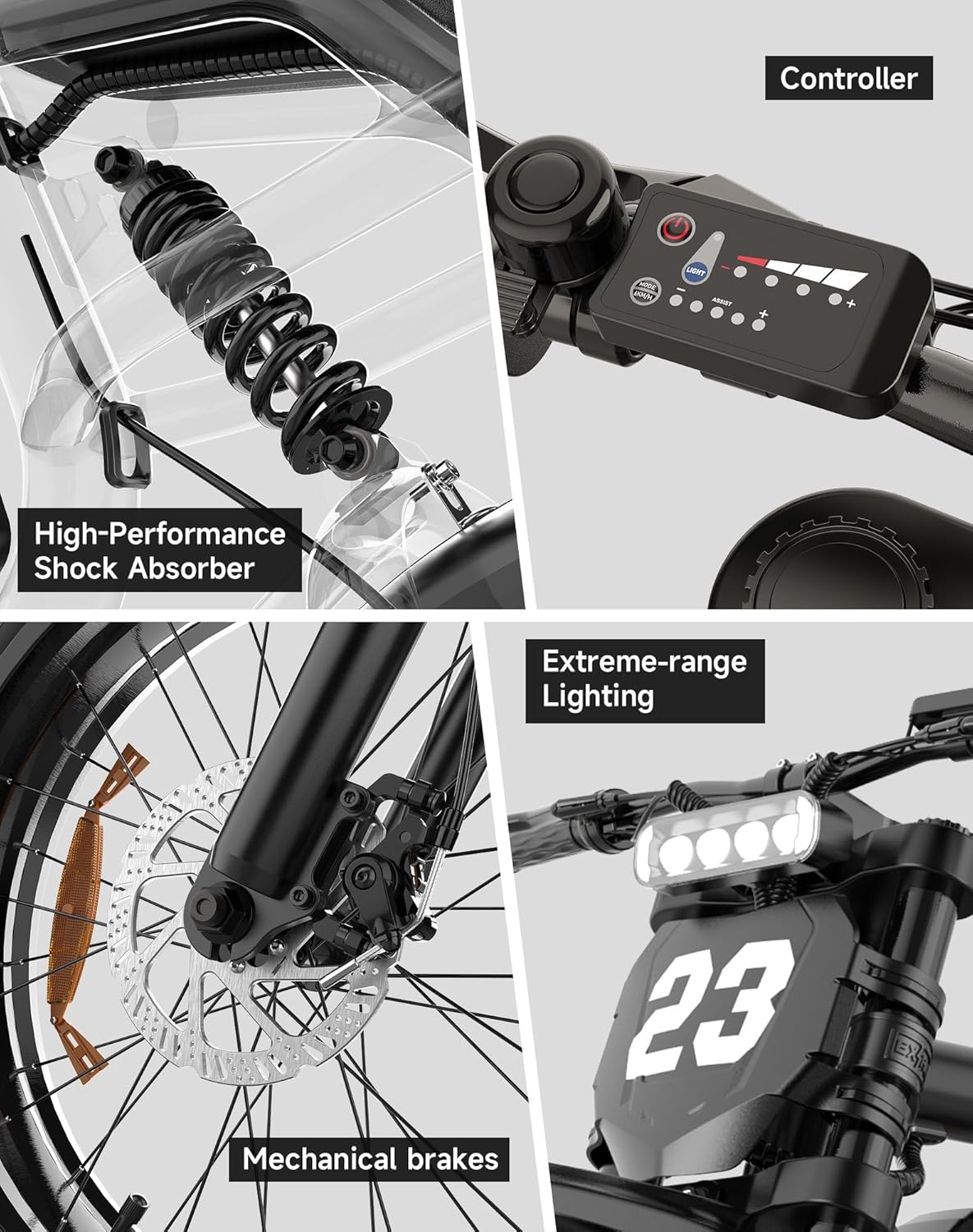 HiKeep K6-U Canada black fat tire e-bike feature view