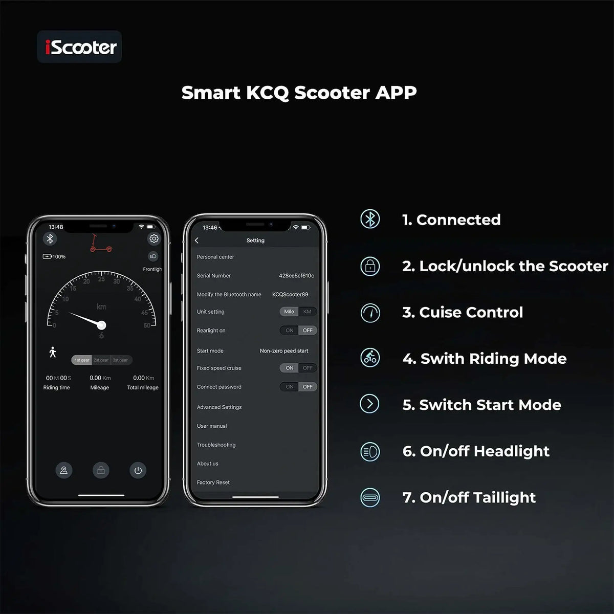 iScooter i9 control panel detail