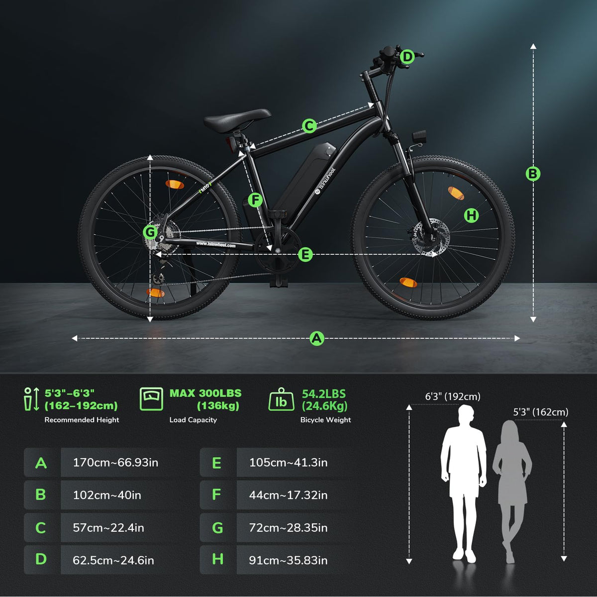 iSinwheel M10S 500W commuter e-bike alternate side view