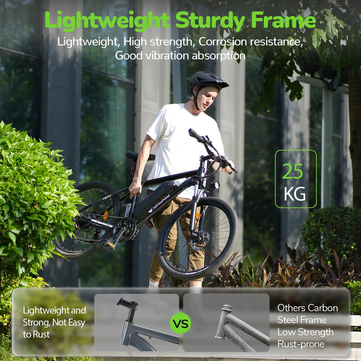 iSinwheel M10S 500W commuter e-bike riding view