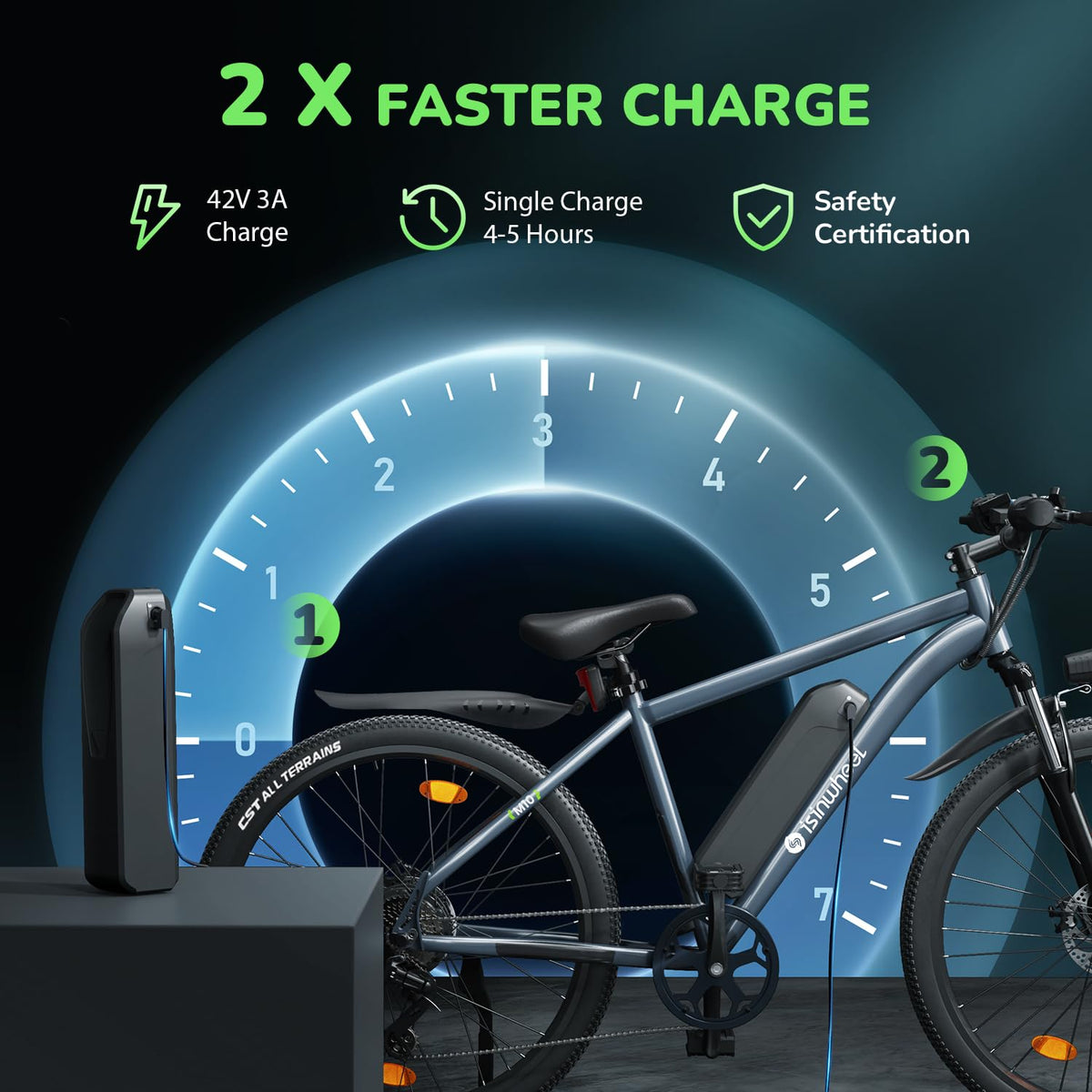 iSinwheel M10S 500W commuter e-bike side view