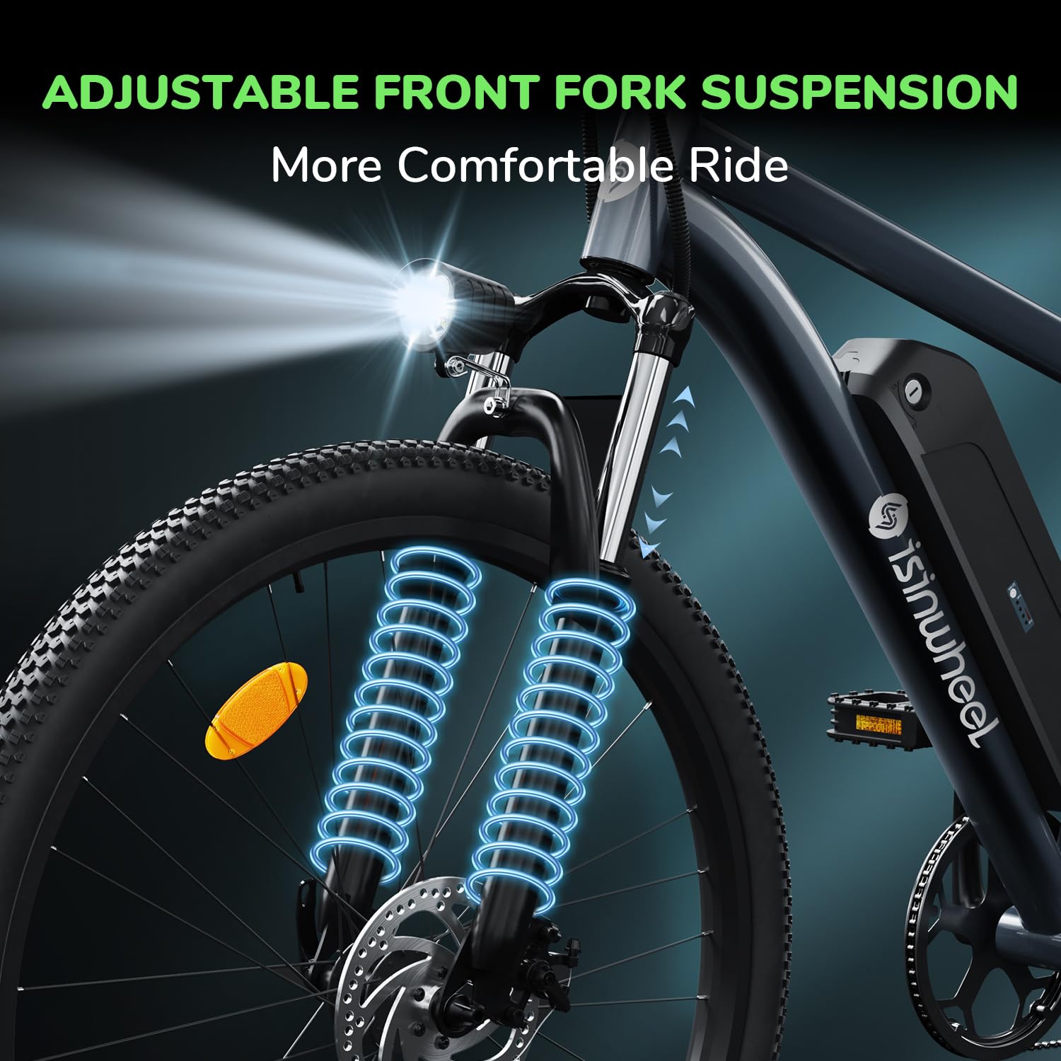 iSinwheel M10S long-range commuter e-bike riding view