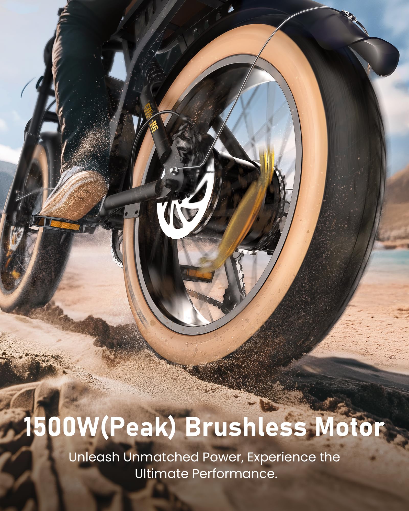 iSinwheel R6 1000W retro fat tire e-bike final detail view