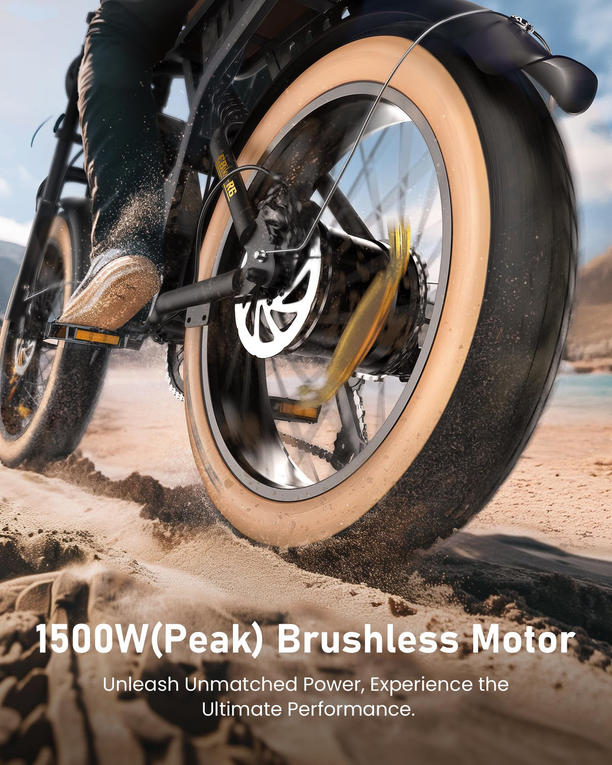 iSinwheel R6 1000W retro fat tire e-bike side detail view