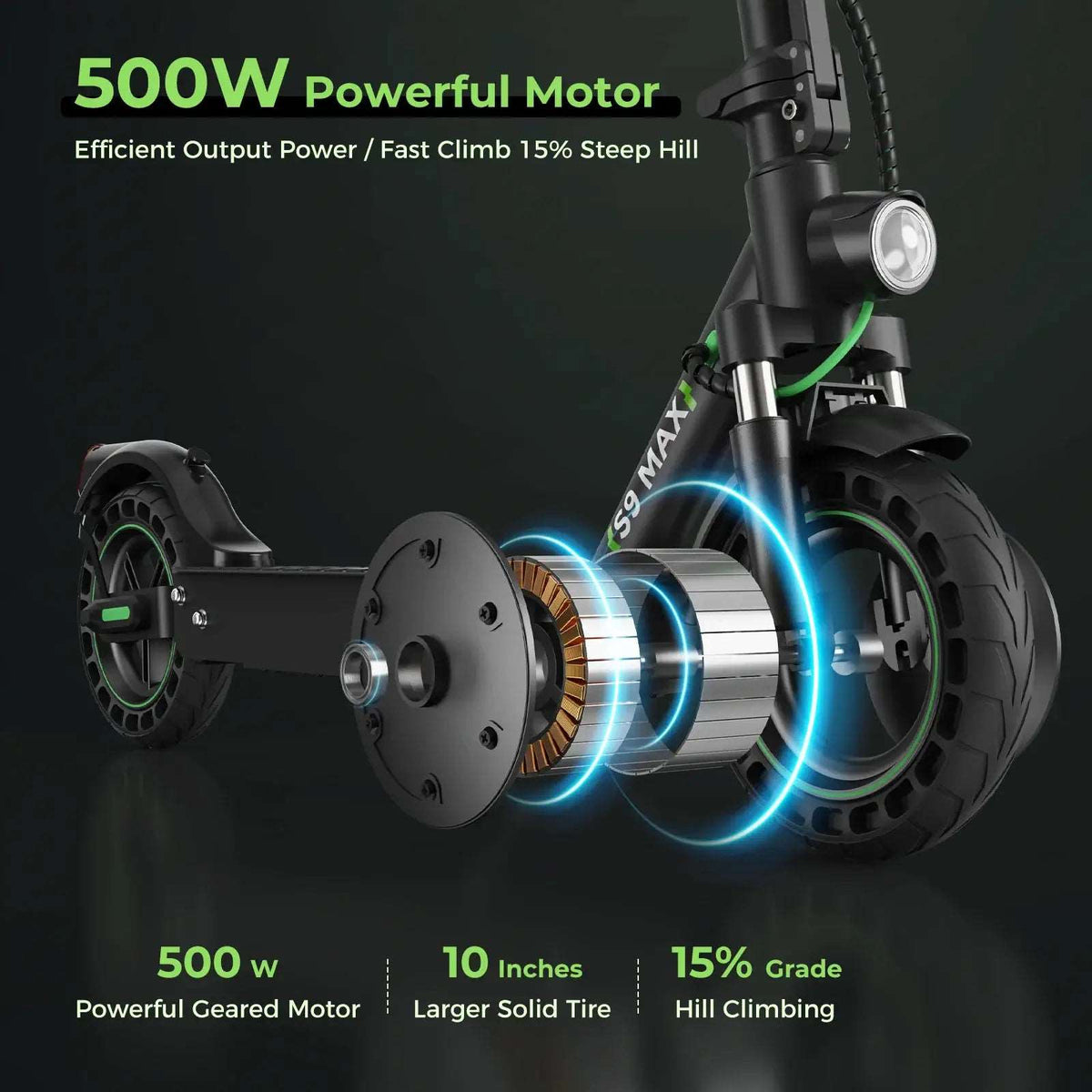 iSinwheel S9MAX tire and suspension detail