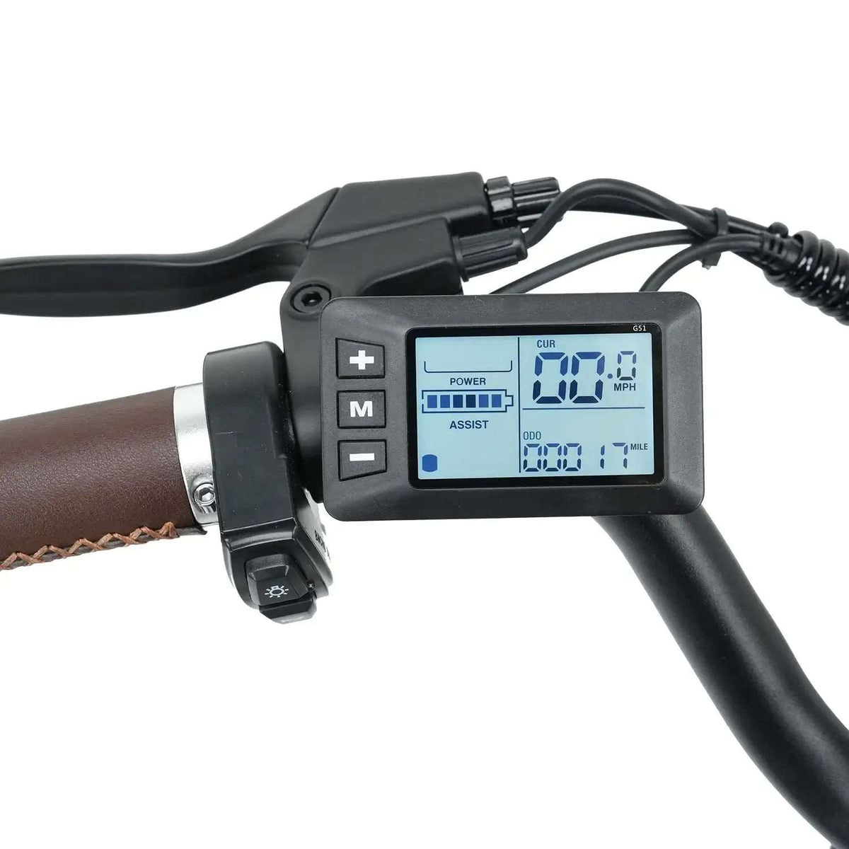 iSinwheel U2 handlebar and headlight detail