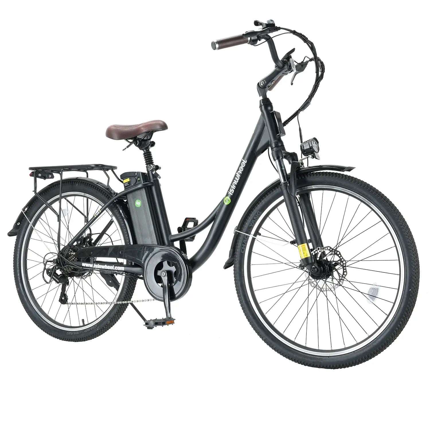 iSinwheel U2 electric cruiser bike front angle